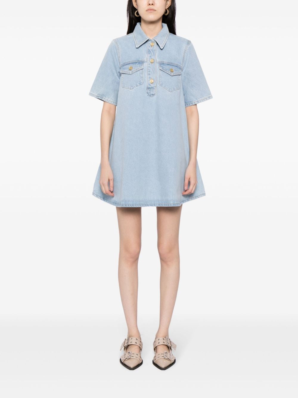 Ganni GANNI- Cutline Denim Mini Dress