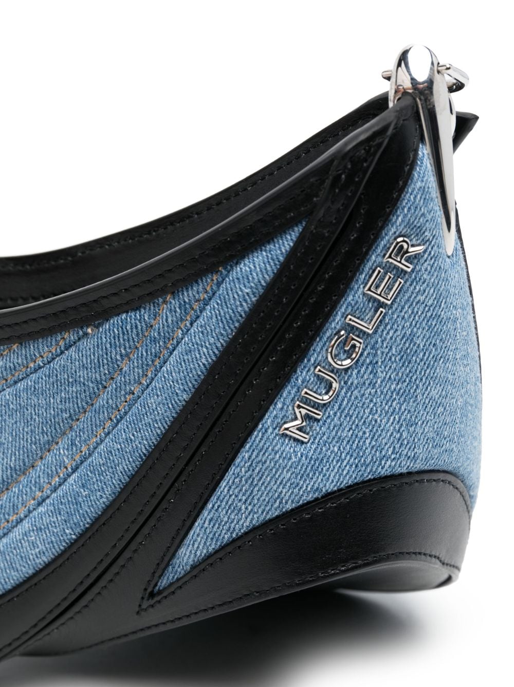 Mugler MUGLER- Spiral Curve 01 Denim Shoulder Bag