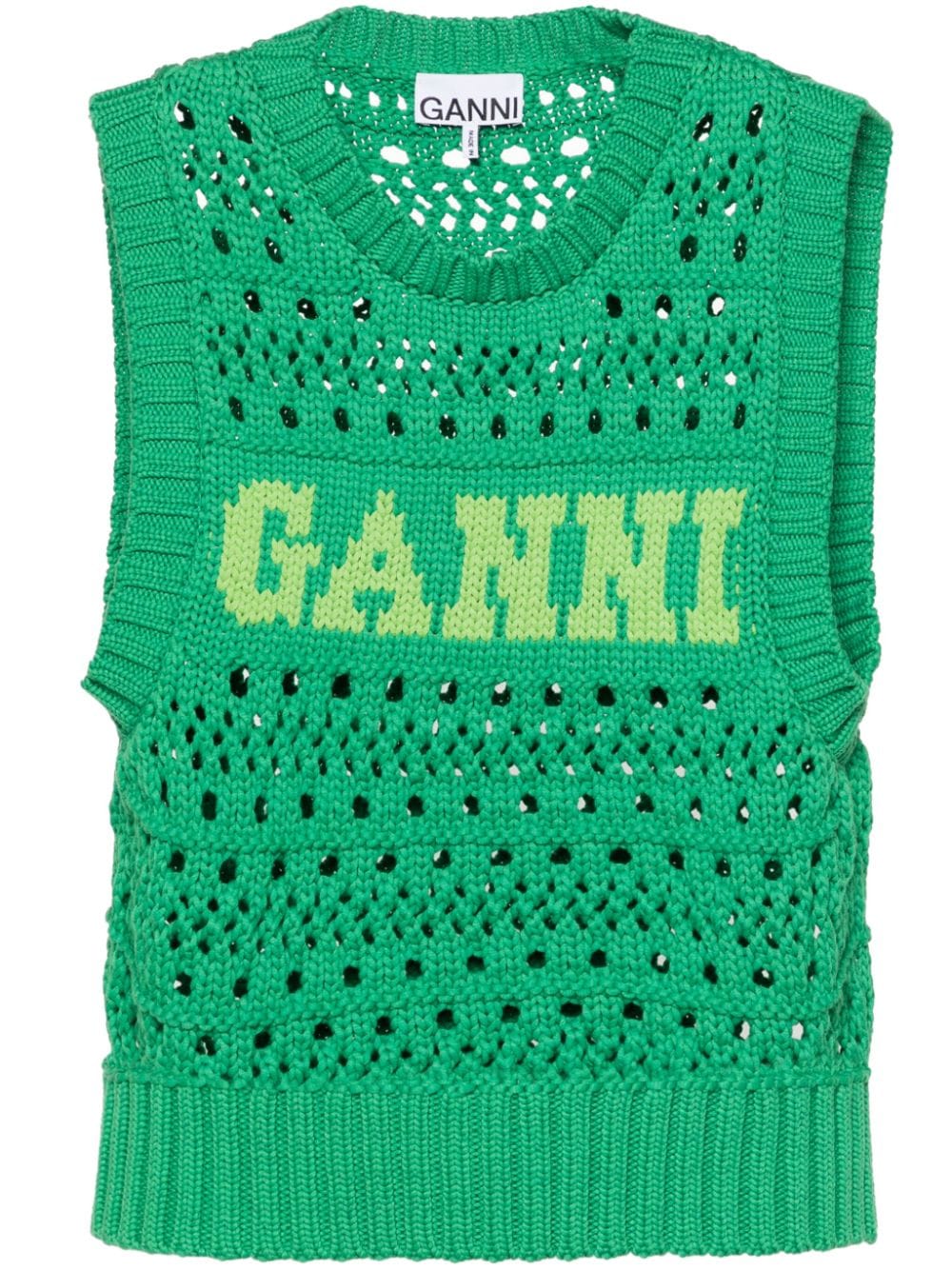 Ganni GANNI- Logo Cotton Blend Vest