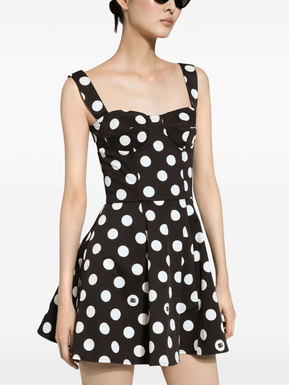 Dolce & Gabbana DOLCE & GABBANA- Dots Print Cotton Mini Dress