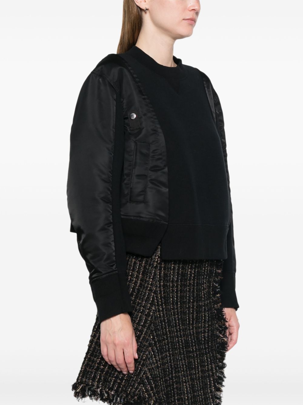 Sacai SACAI- Nylon And Cotton Crewneck Sweater