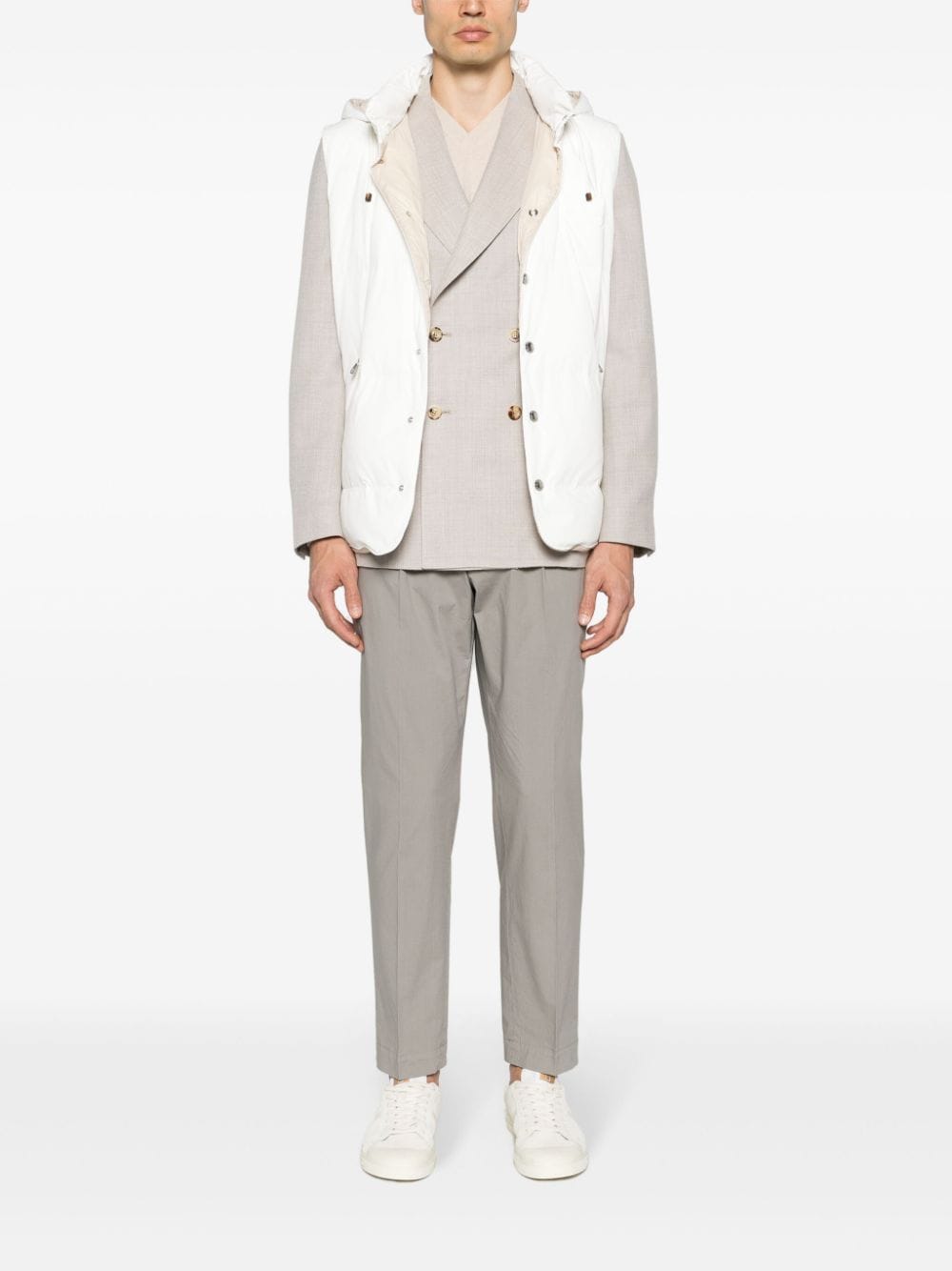 Brunello Cucinelli BRUNELLO CUCINELLI- Down Waistcoat With Detachable Hoodie