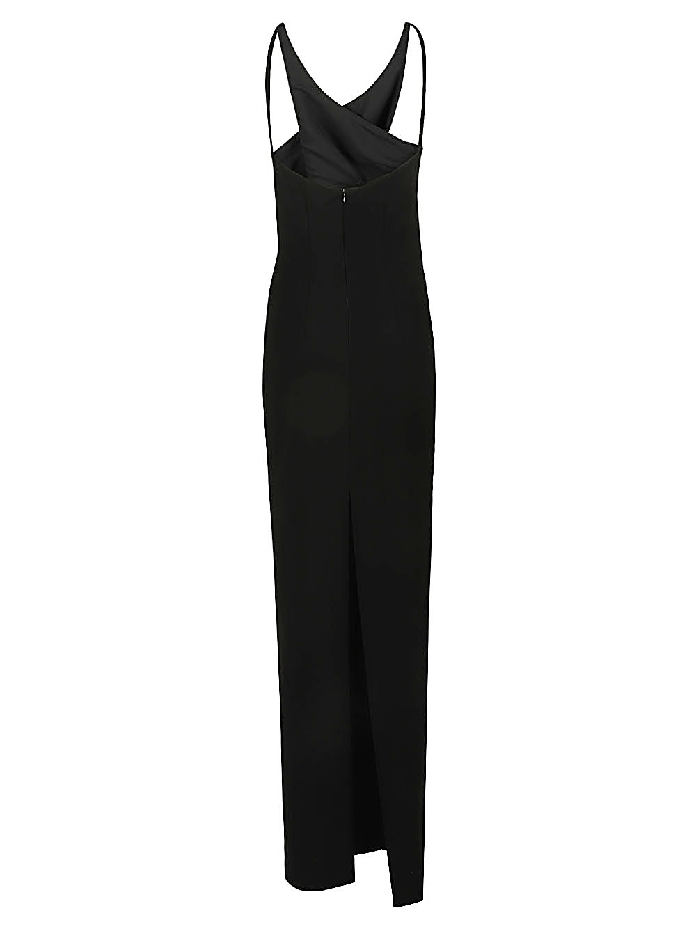 Monot MONOT- Cut-out Detail Silk Crepe Long Dress