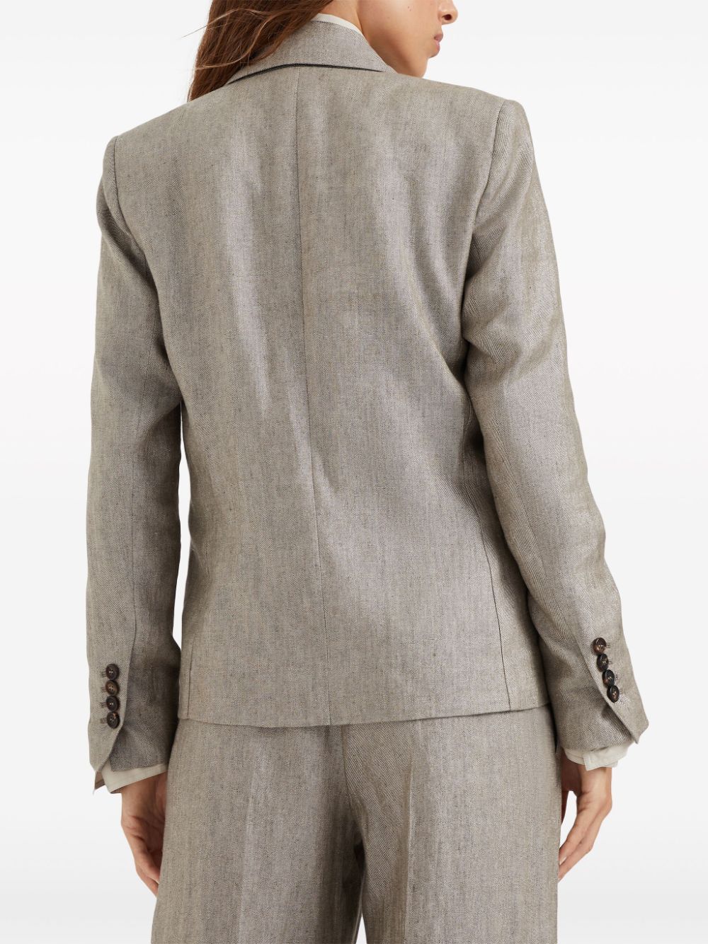 Brunello Cucinelli BRUNELLO CUCINELLI- Linen Double-breasted Jacket