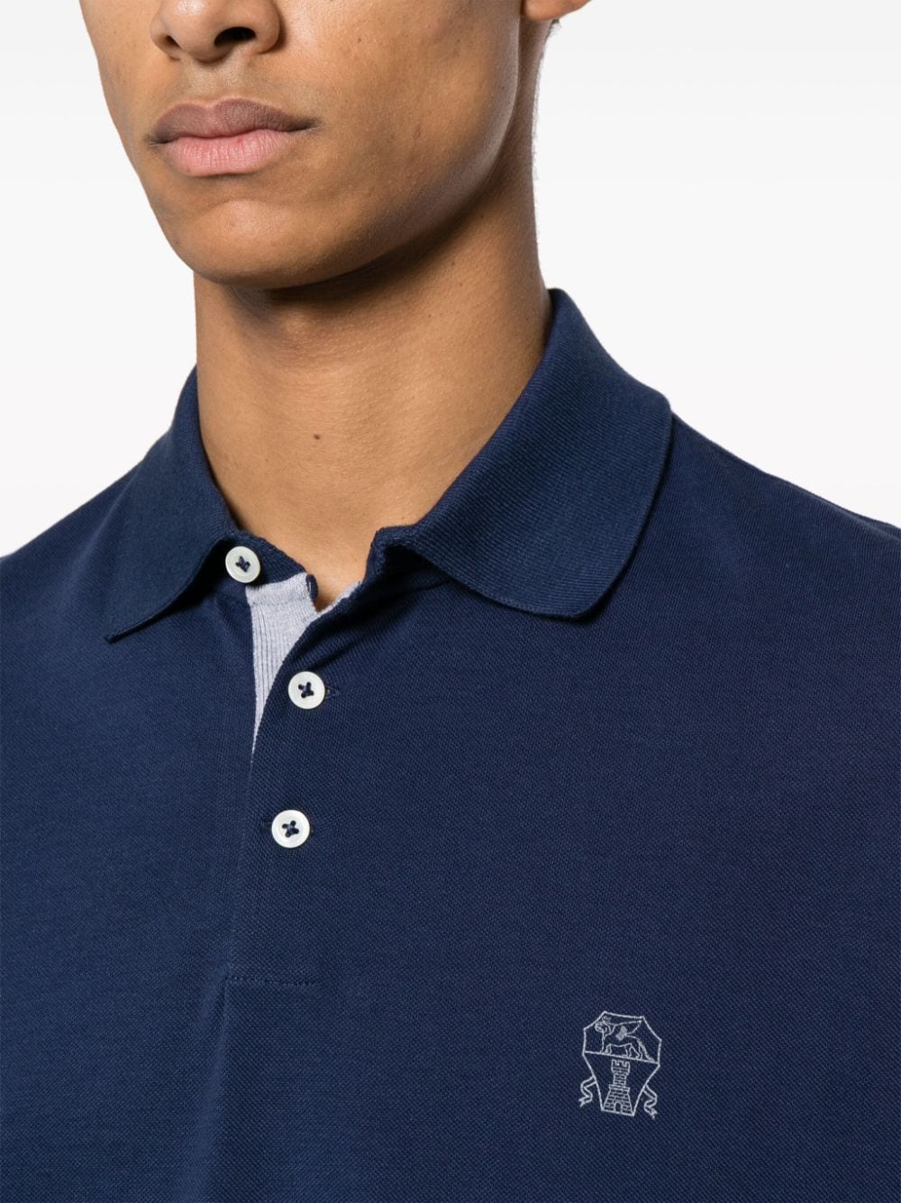 Brunello Cucinelli BRUNELLO CUCINELLI- Logo Cotton Polo Shirt