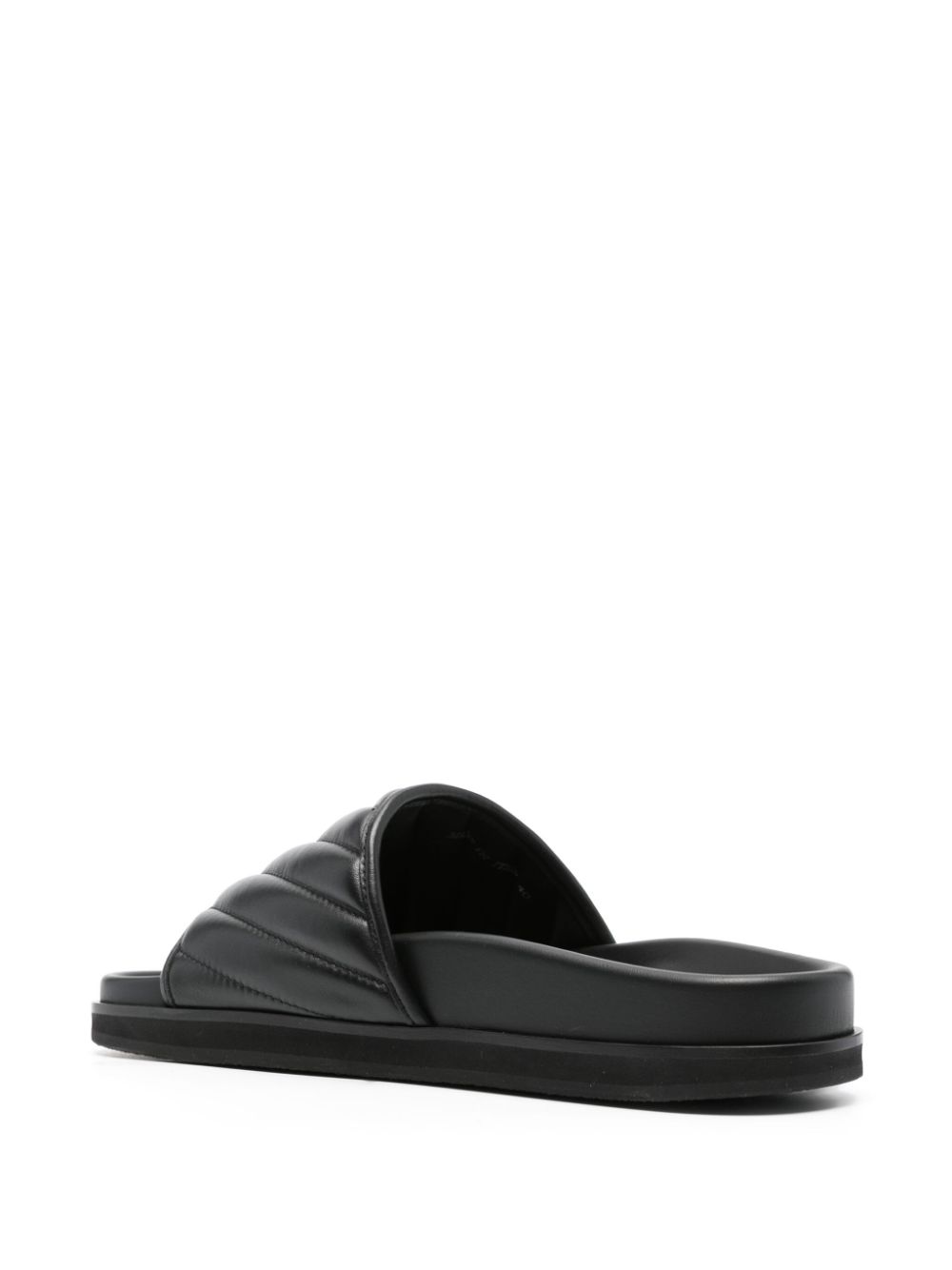 OFF-WHITE OFF-WHITE- Diag-stripe Leather Slides