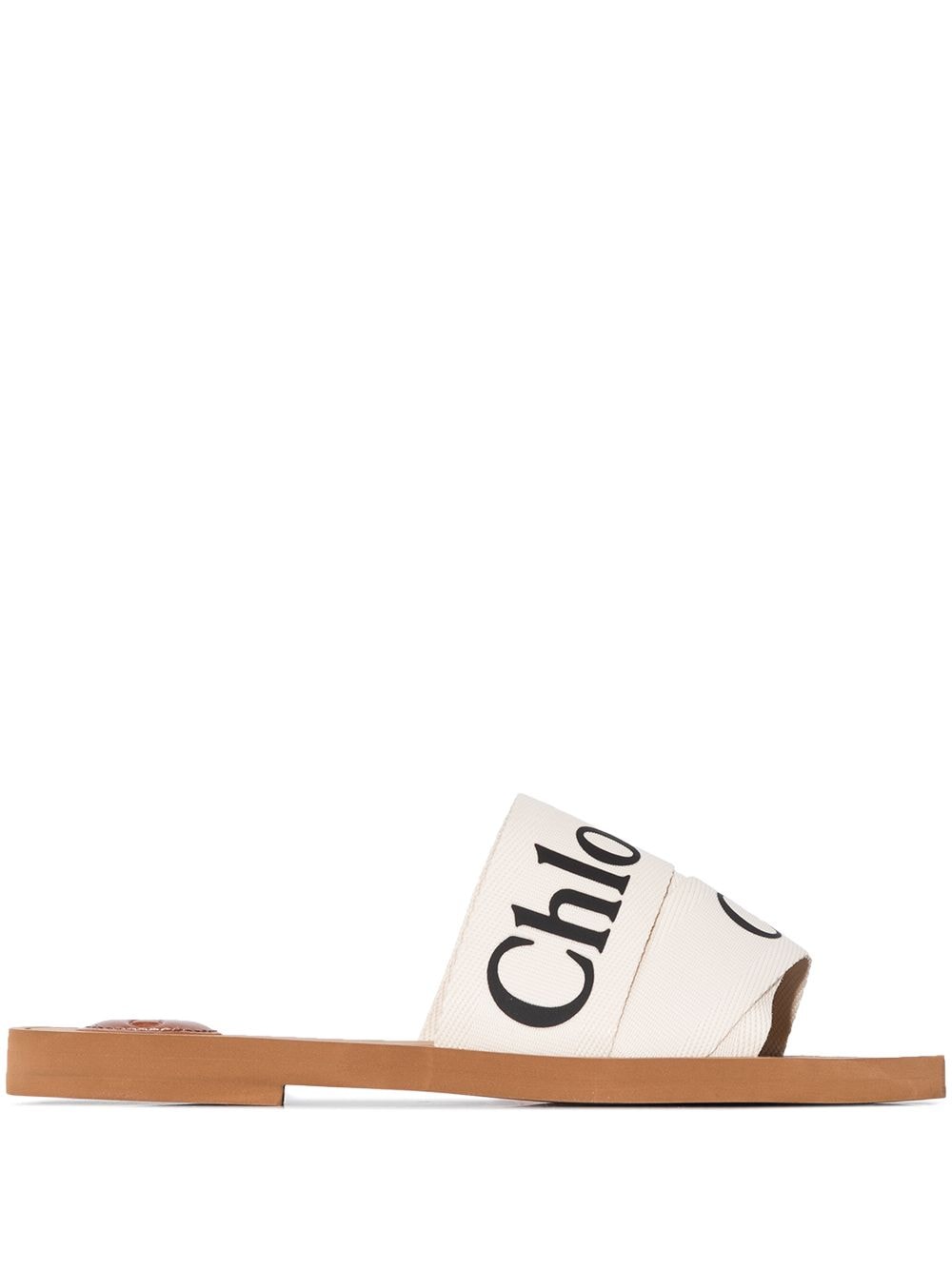 Chloé CHLOÉ- Woody Linen Flat Sandals