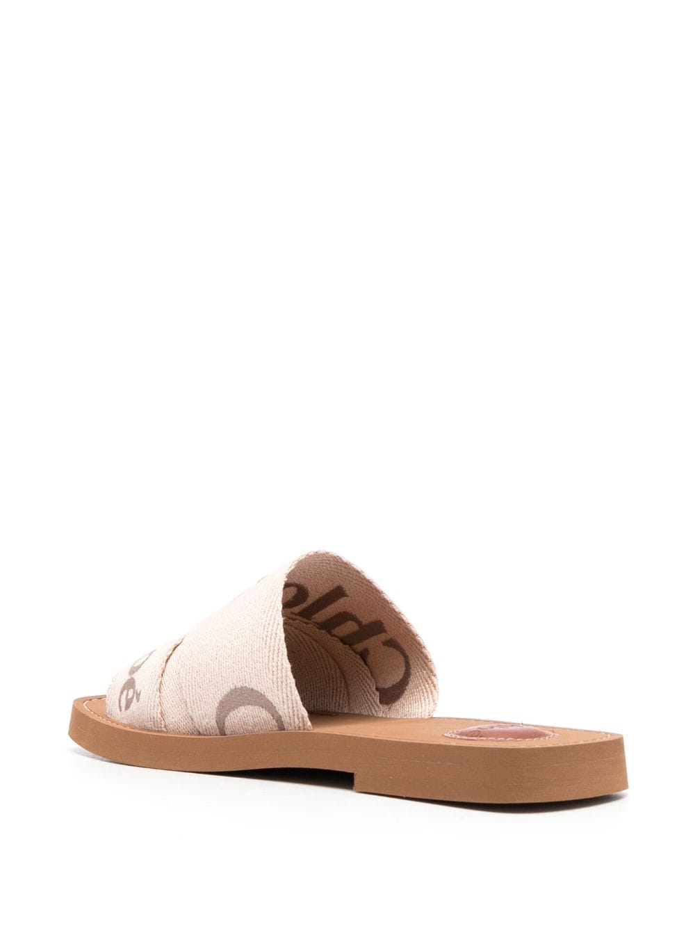 Chloé CHLOÉ- Woody Canvas And Leather Flat Sandals