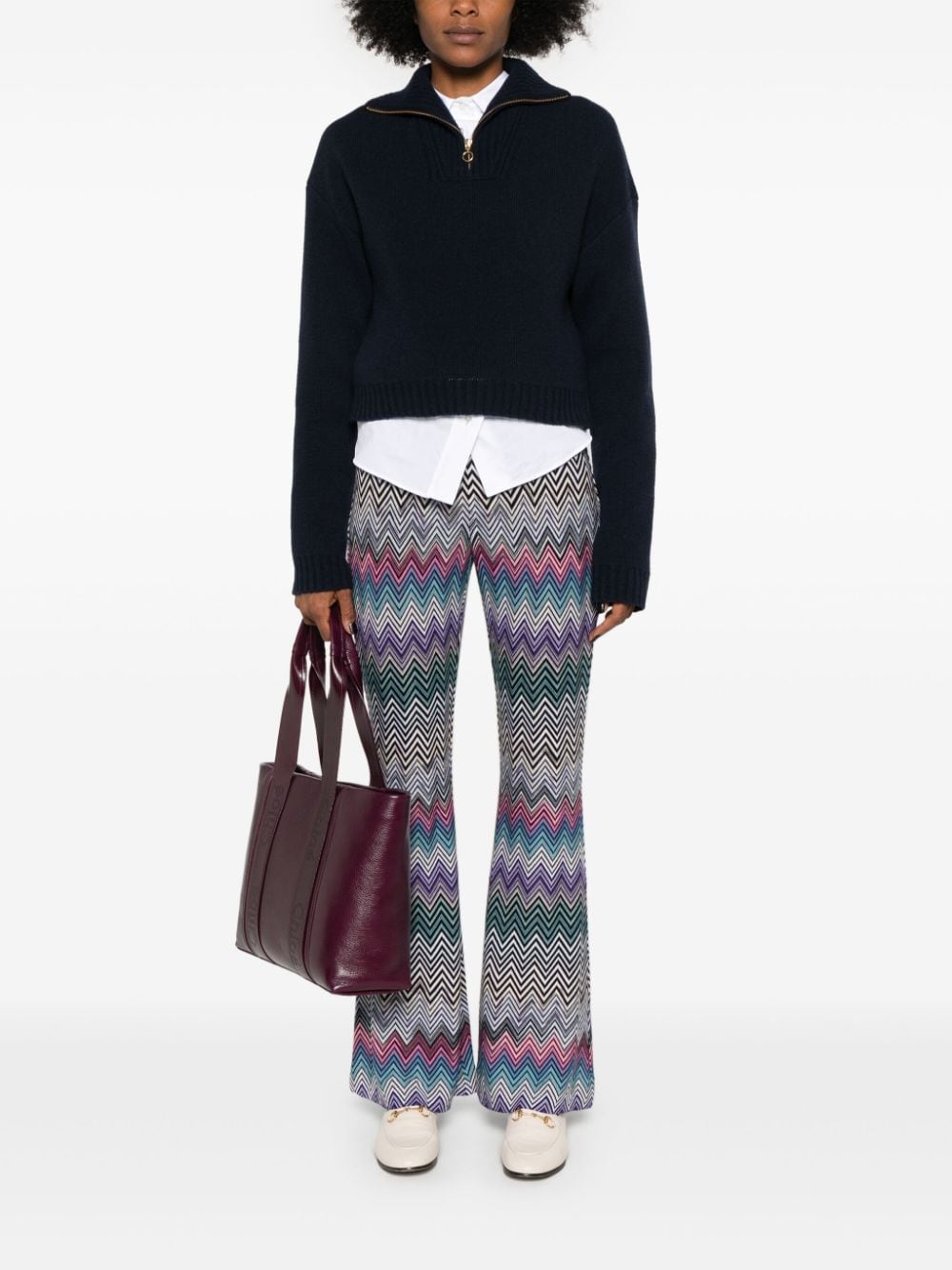 Missoni MISSONI- Zig Zag Motif Wool Trousers