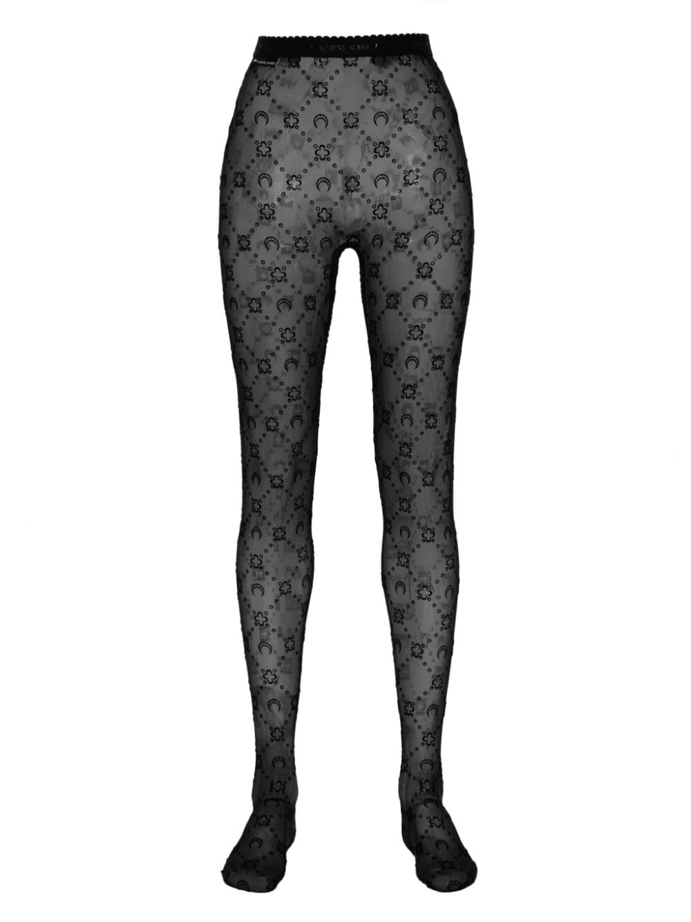 Marine Serre MARINE SERRE- Monogram Mesh Flock Tights