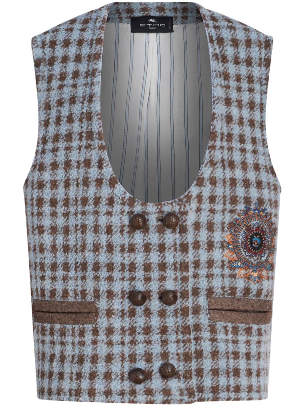 Etro ETRO- Checked Wool Blend Vest