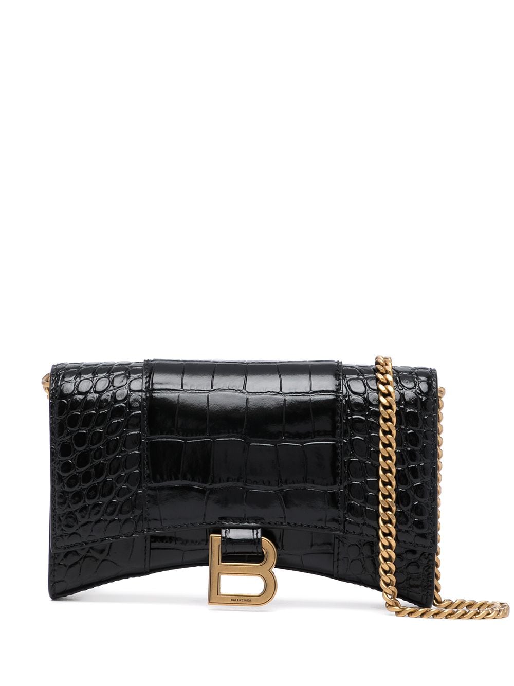 Balenciaga BALENCIAGA- Hourglass Leather Wallet On Chain