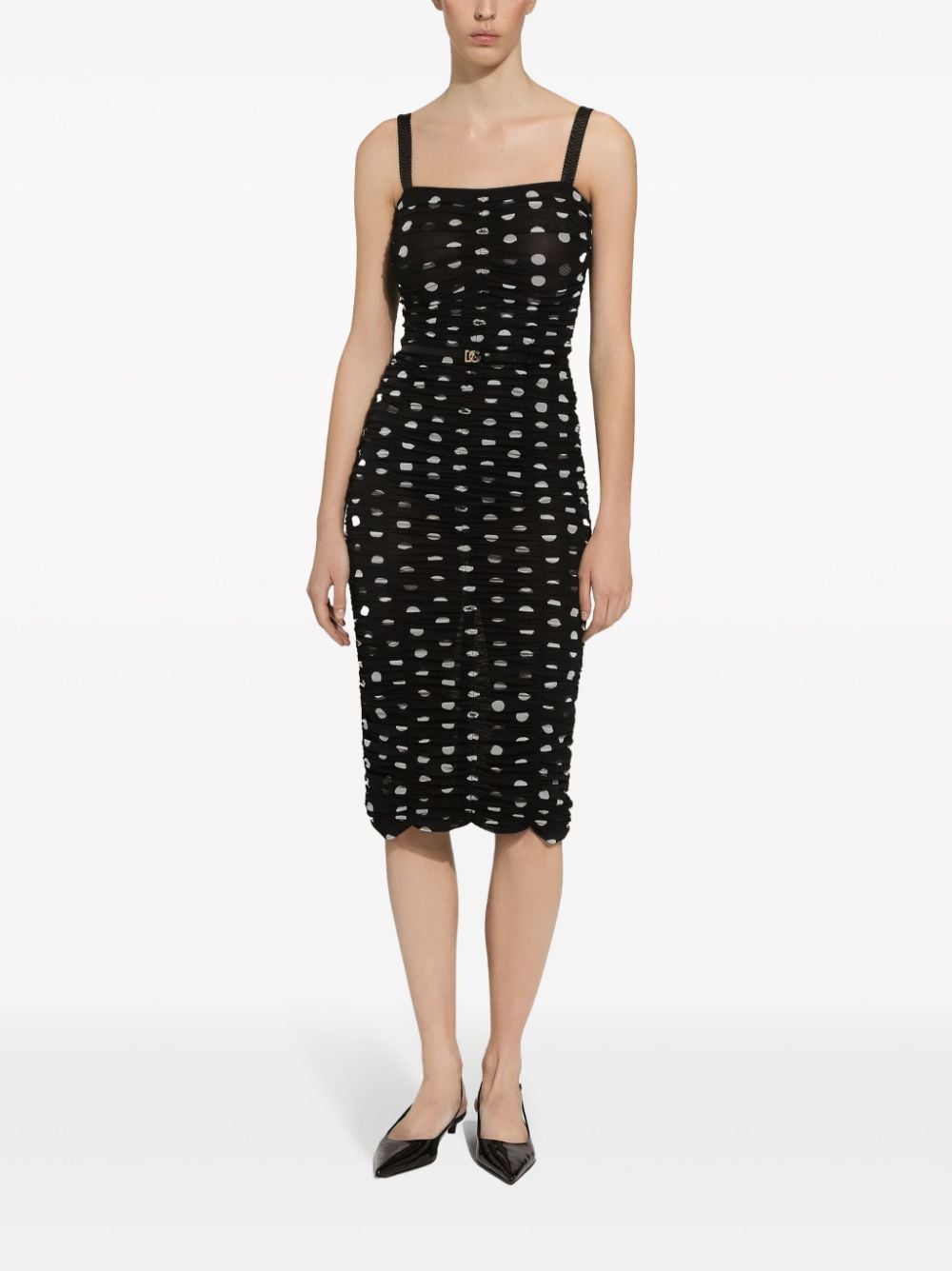 Dolce & Gabbana DOLCE & GABBANA- Dots Print Midi Dress