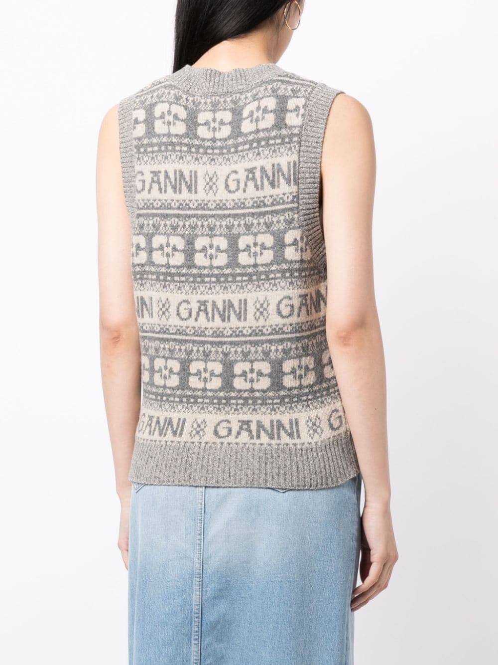 Ganni GANNI- Logo Wool Blend Vest