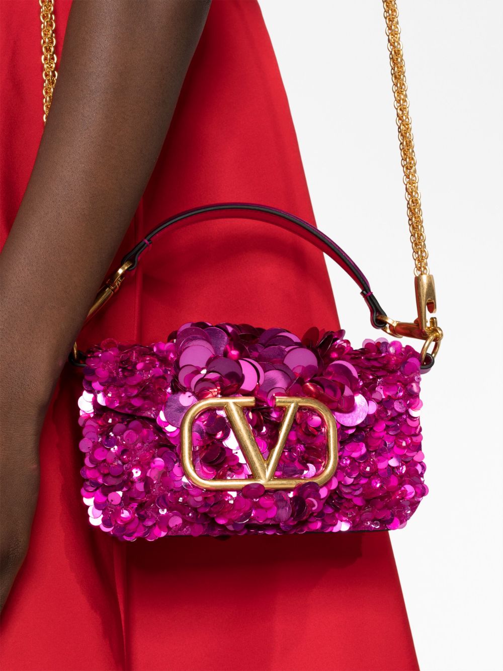 VALENTINO GARAVANI VALENTINO GARAVANI- Loco' Small Sequined Shoulder Bag