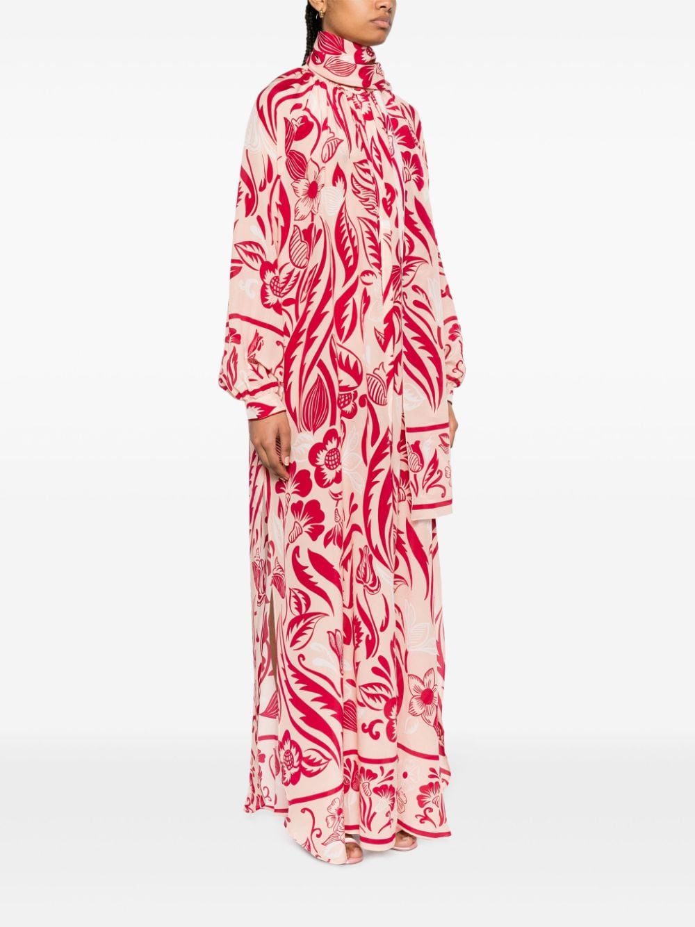 For restless sleepers FOR RESTLESS SLEEPERS- Printed Crepe De Chine Long Dress