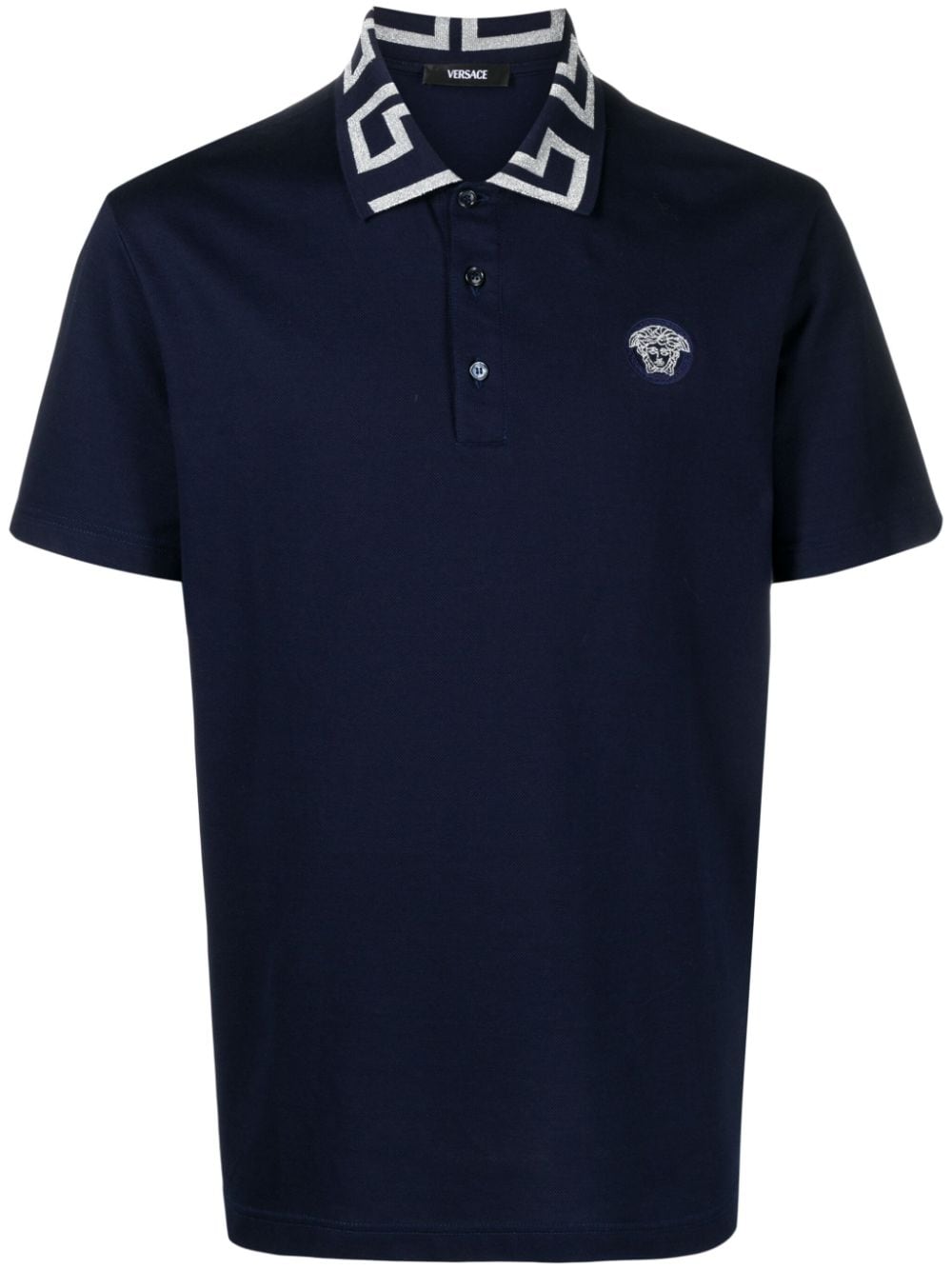 Versace VERSACE- Greca Cotton Polo Shirt