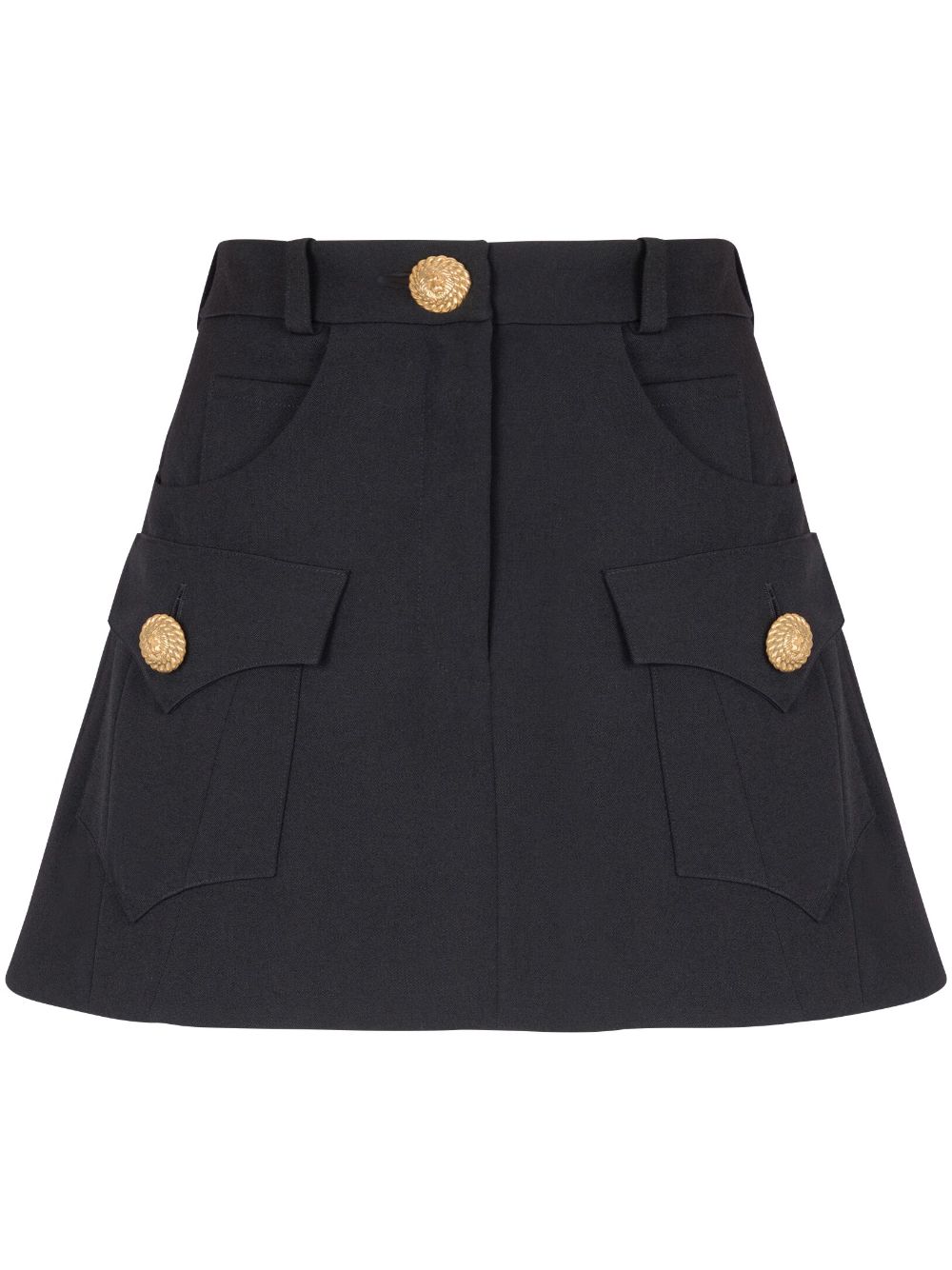 Balmain BALMAIN- Buttoned Wool Mini Skirt