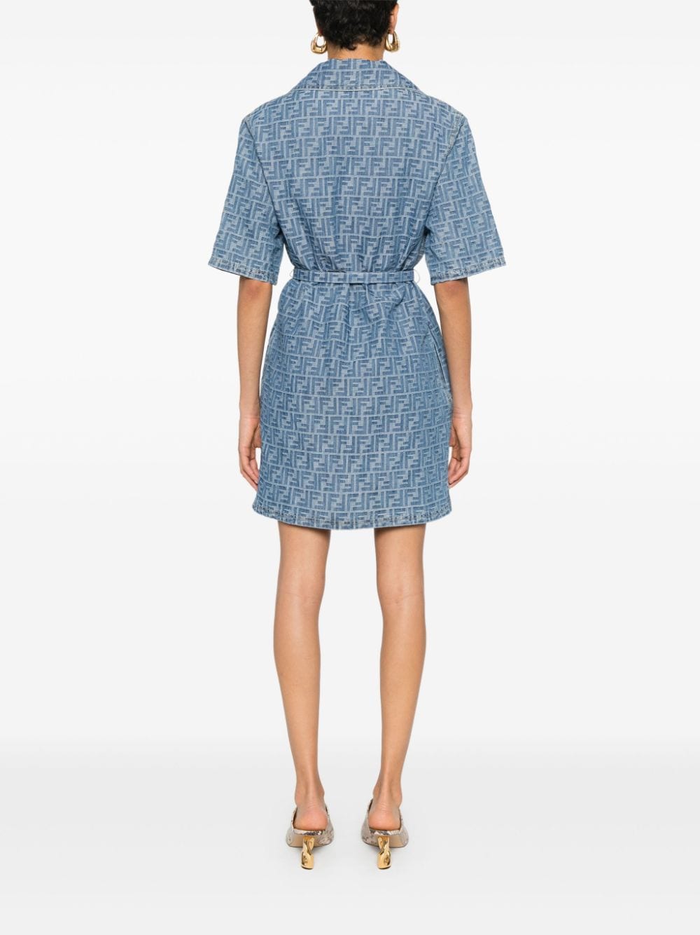 FENDI FENDI- Ff Chambray Short Dress