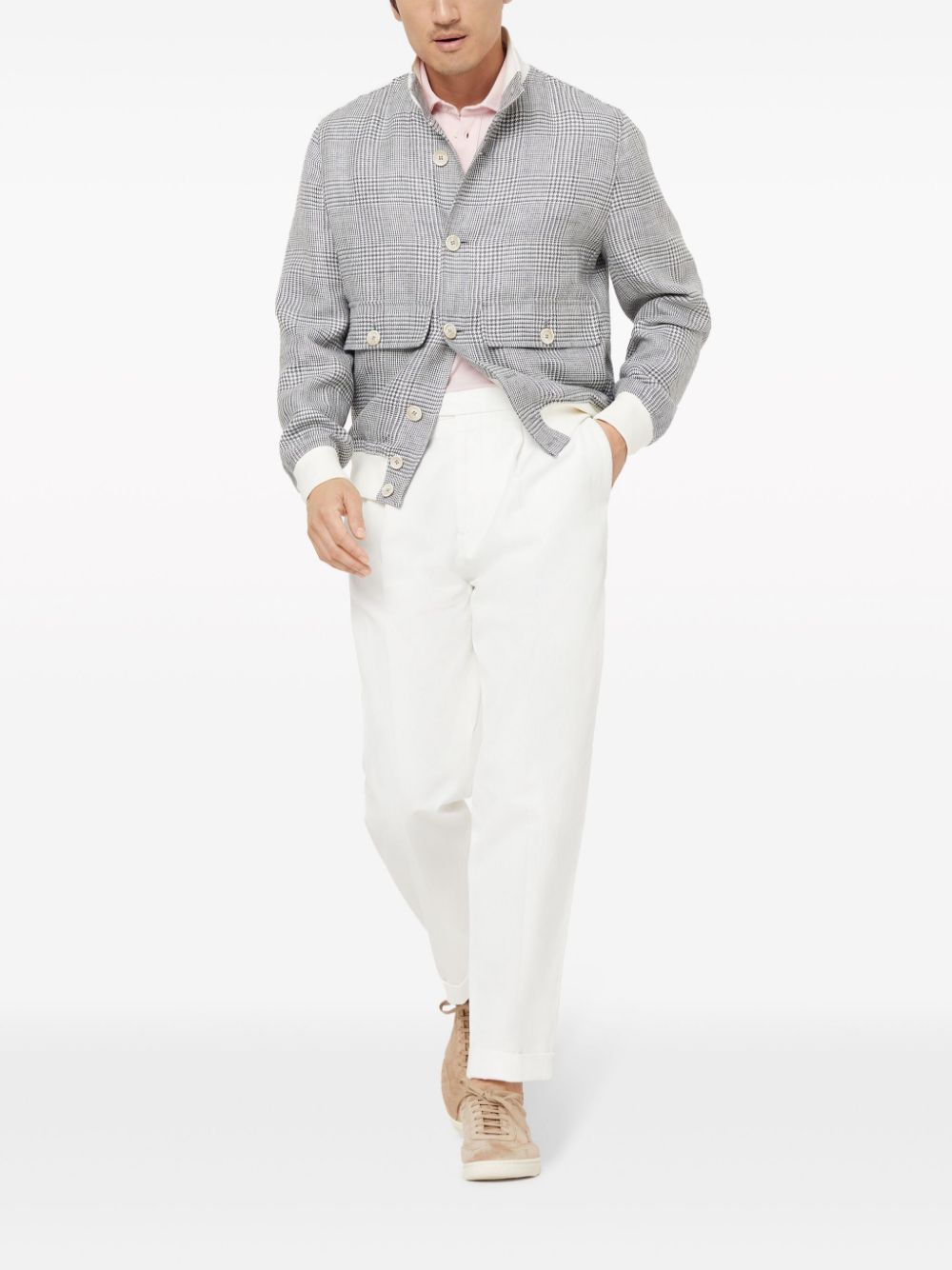 Brunello Cucinelli BRUNELLO CUCINELLI- Prince Of Wales Bomber Jacket