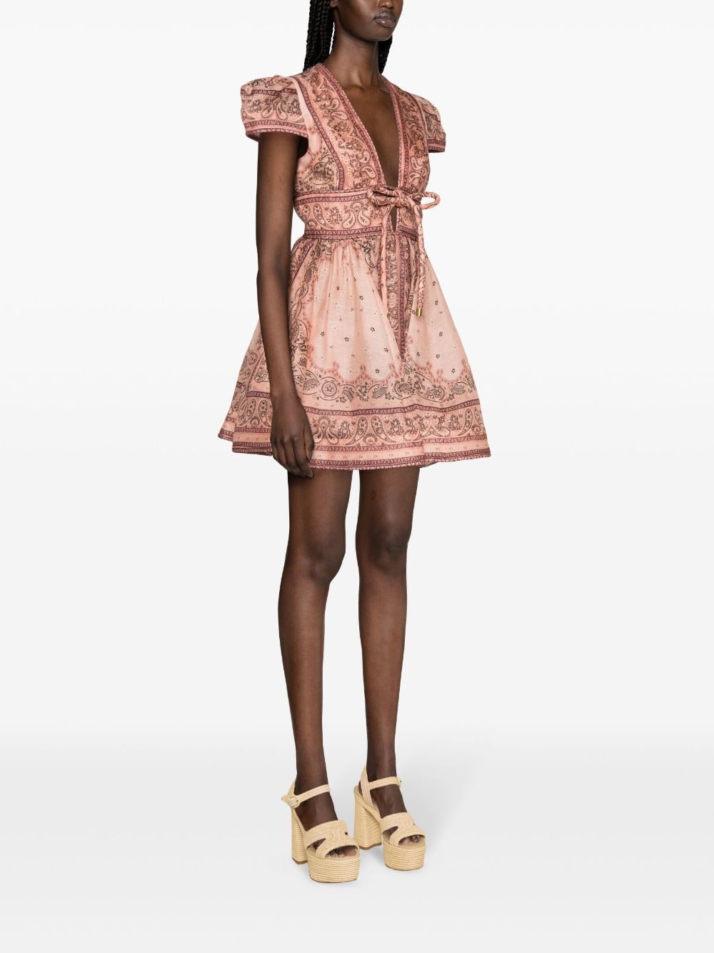 Zimmermann ZIMMERMANN- Bandana Print Linen And Silk Blend Mini Dress