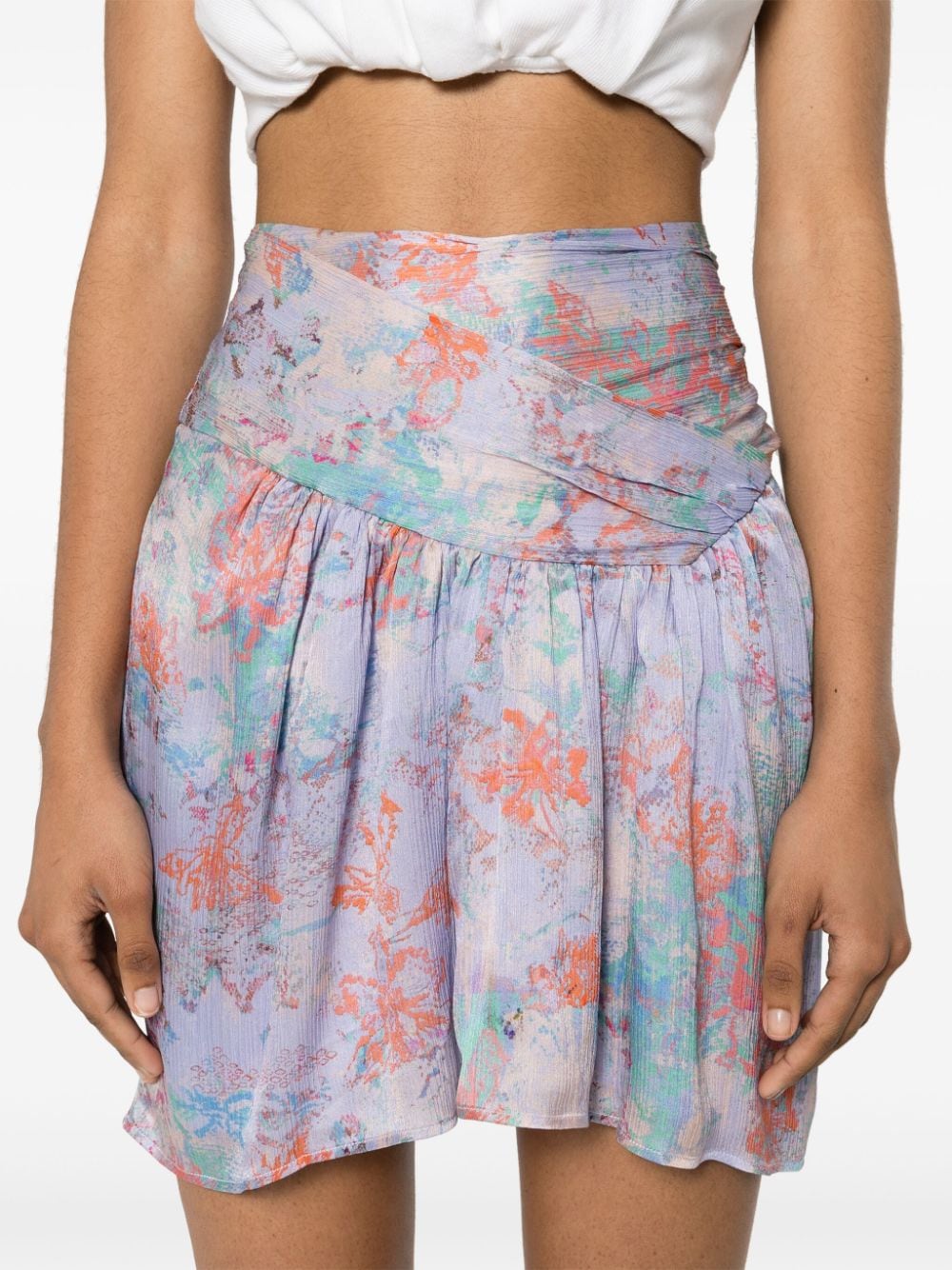 Iro IRO- Floral Print Silk Mini Skirt