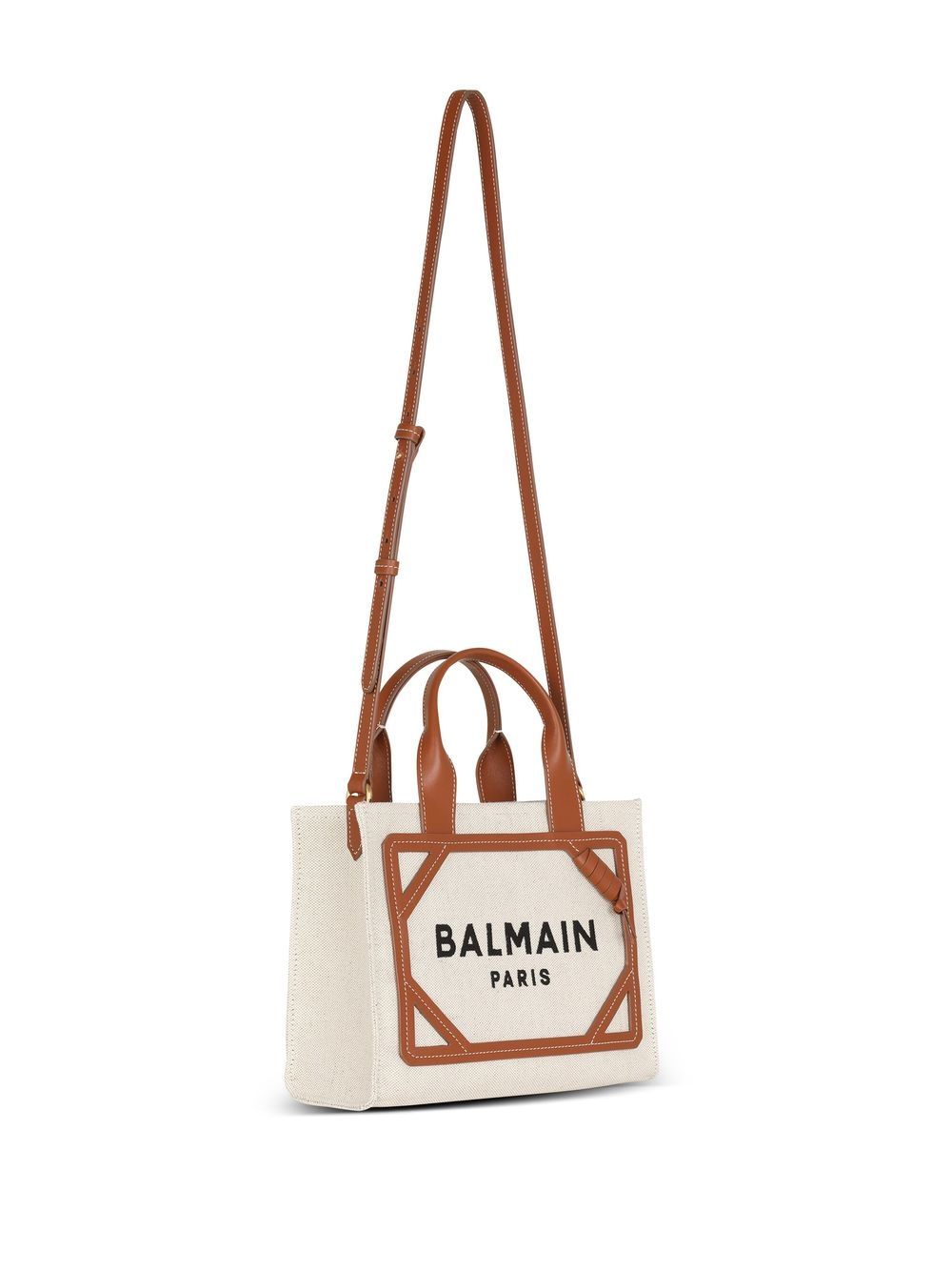 Balmain BALMAIN- B-army Small Canvas And Leather Tote Bag