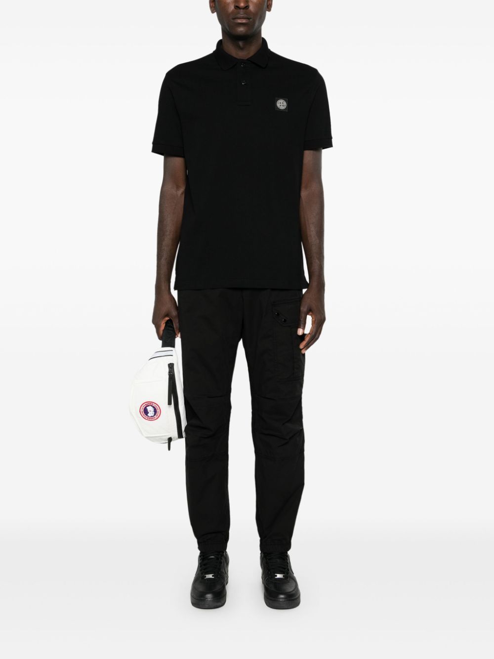 Stone Island STONE ISLAND- Logo Cotton Polo Shirt