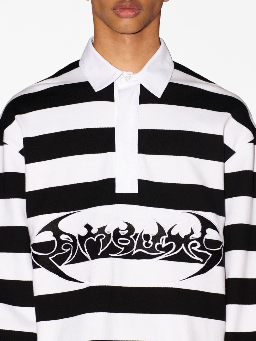 AMBUSH AMBUSH- Striped Cotton Polo Shirt