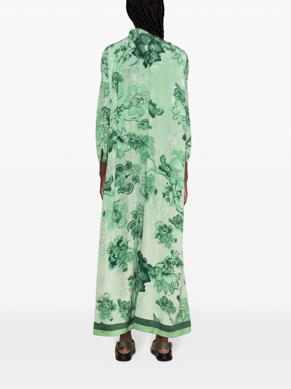 For restless sleepers FOR RESTLESS SLEEPERS- Printed Crepe De Chine Long Dress