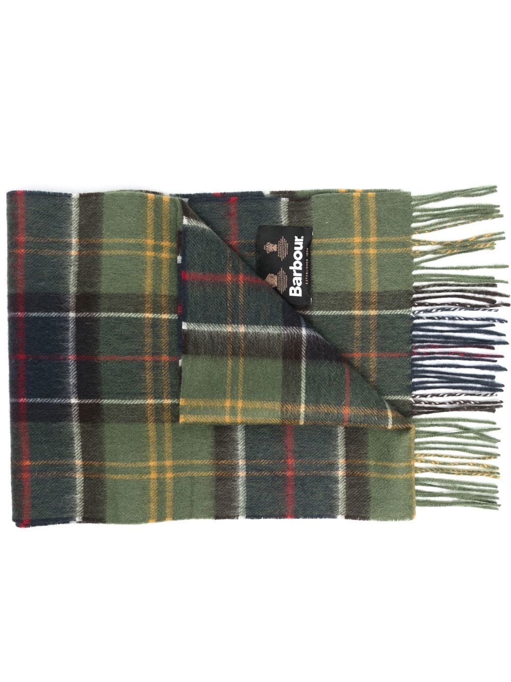 Barbour BARBOUR- Wool Scarf With Tartan Motif