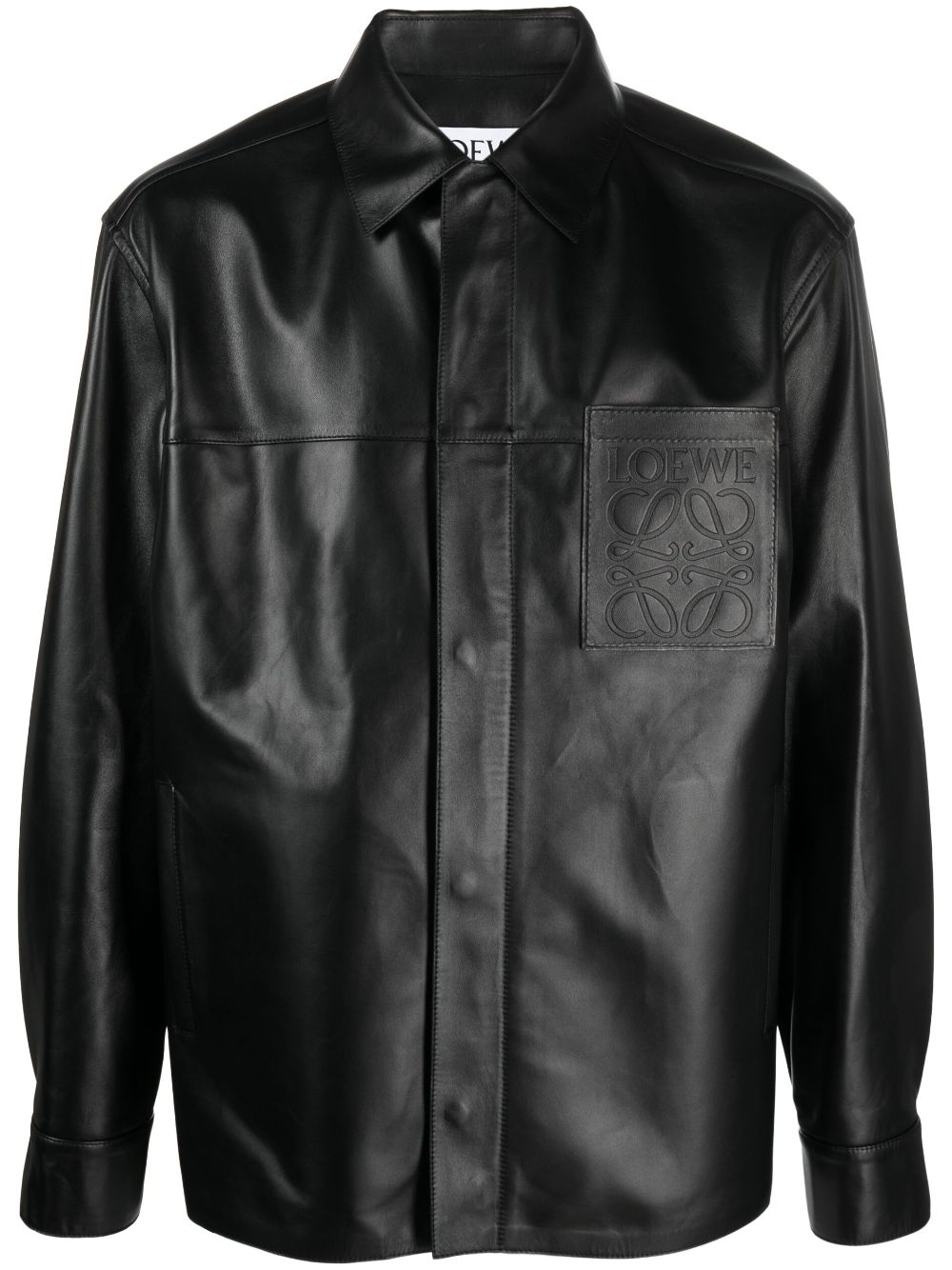 Loewe LOEWE- Anagram Pocket Leather Overshirt