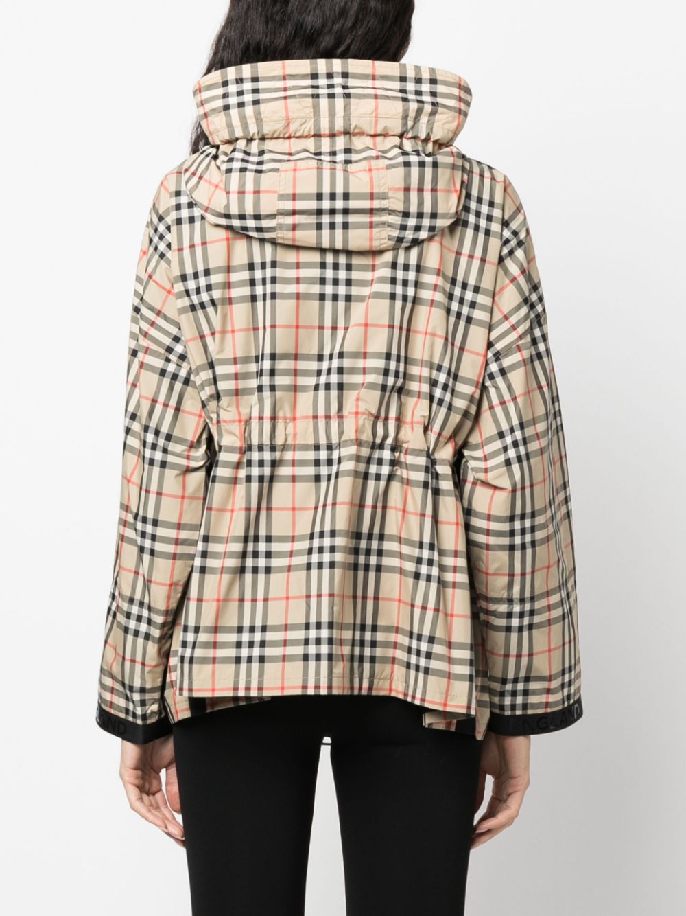 Burberry BURBERRY- Check Motif Hooded Jacket