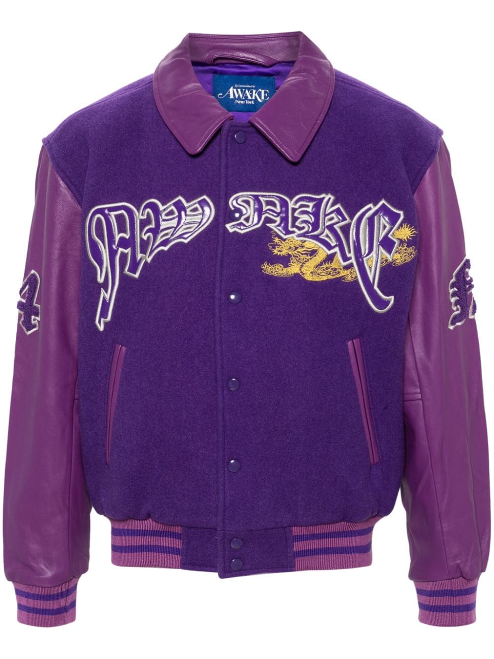 Awake Ny AWAKE NY- Dragon Embroidered Varsity Jacket