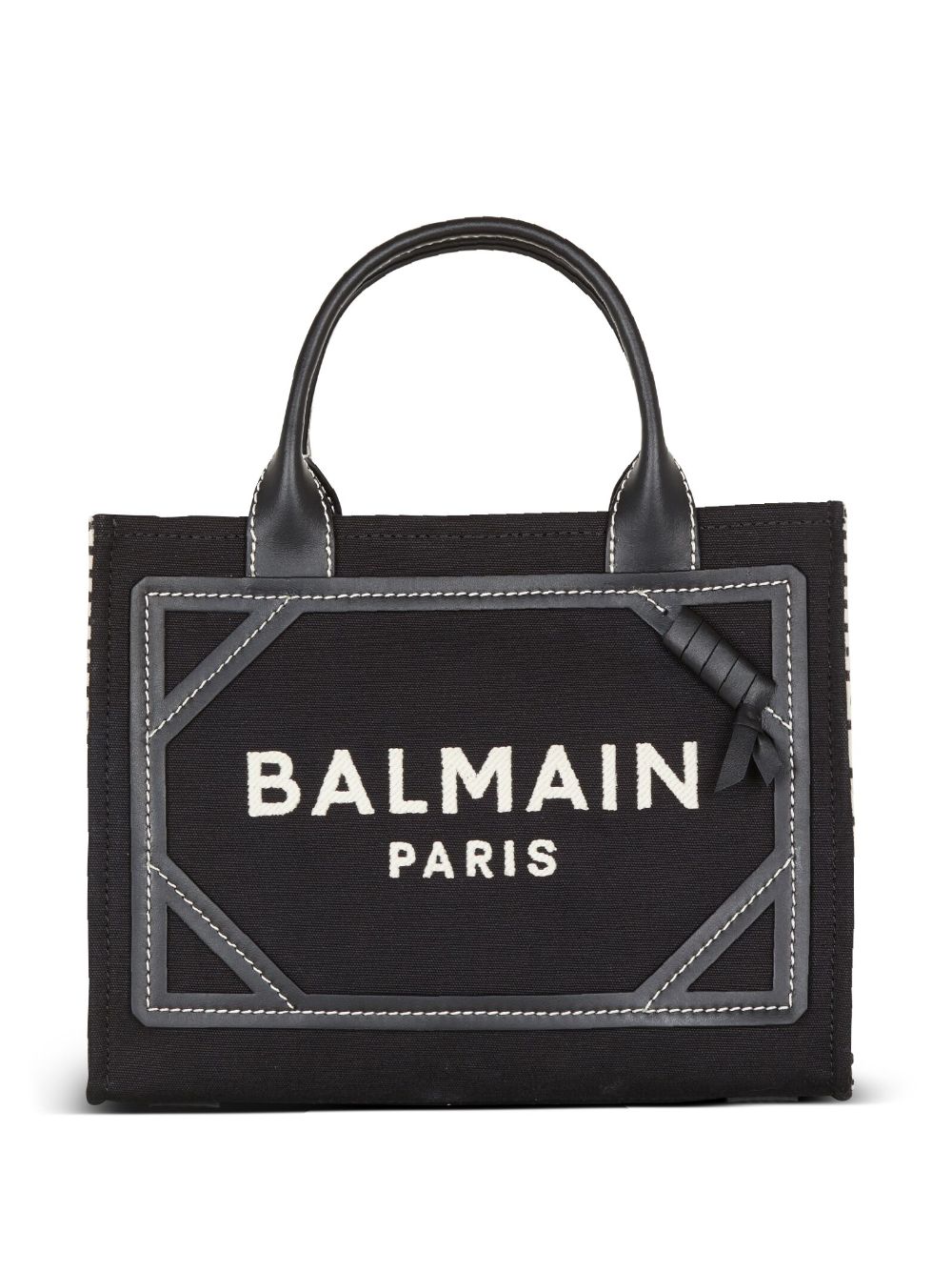 Balmain BALMAIN- B-army Small Canvas And Leather Tote Bag