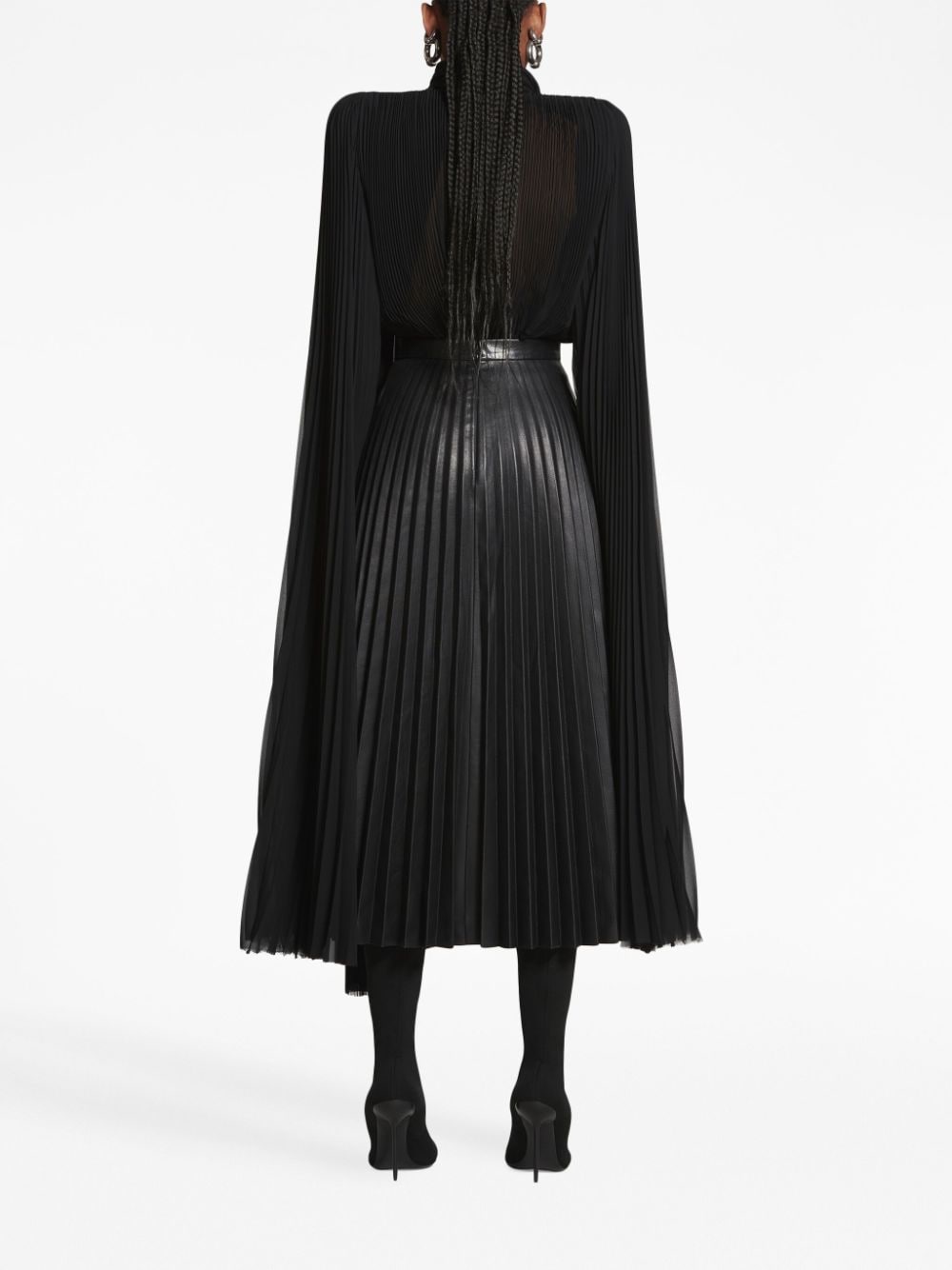 Balenciaga BALENCIAGA- Leather Pleated Skirt