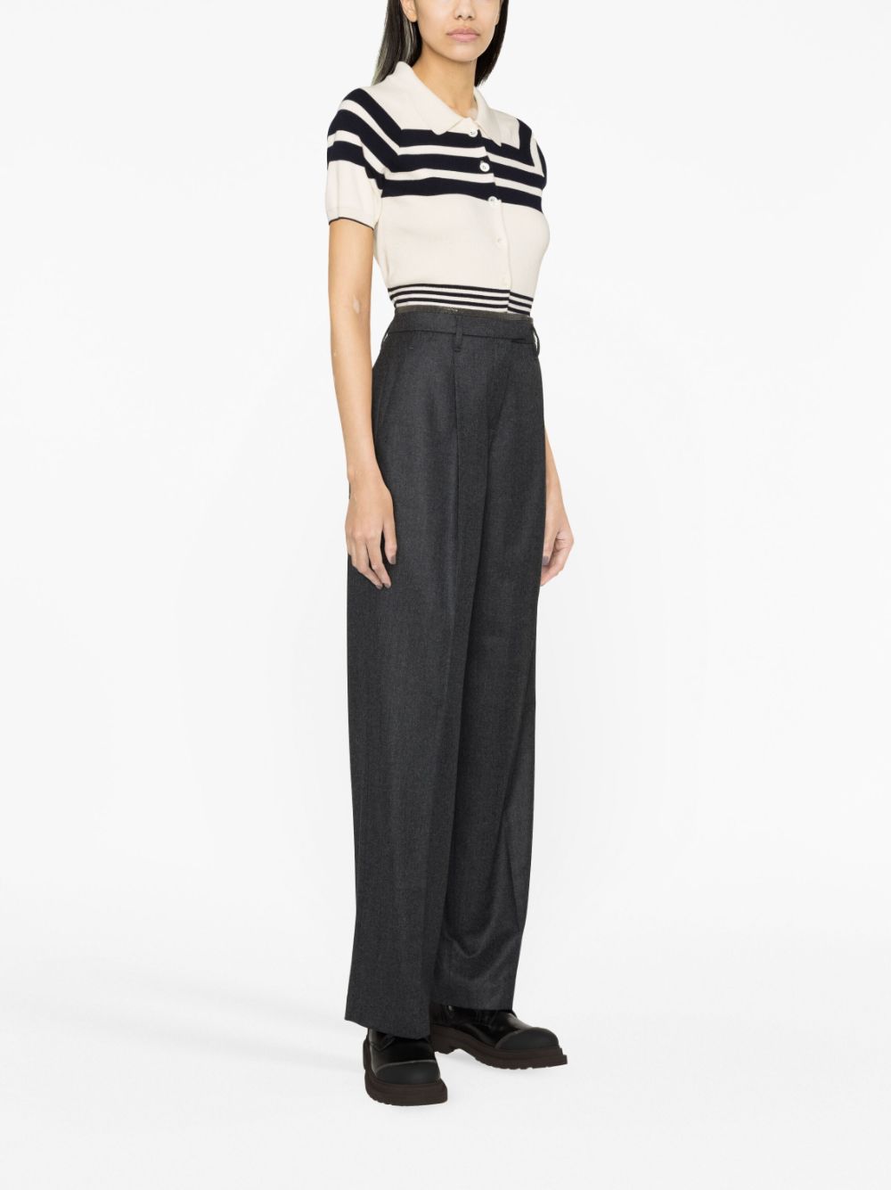 Brunello Cucinelli BRUNELLO CUCINELLI- High-waisted Cashmere Trousers