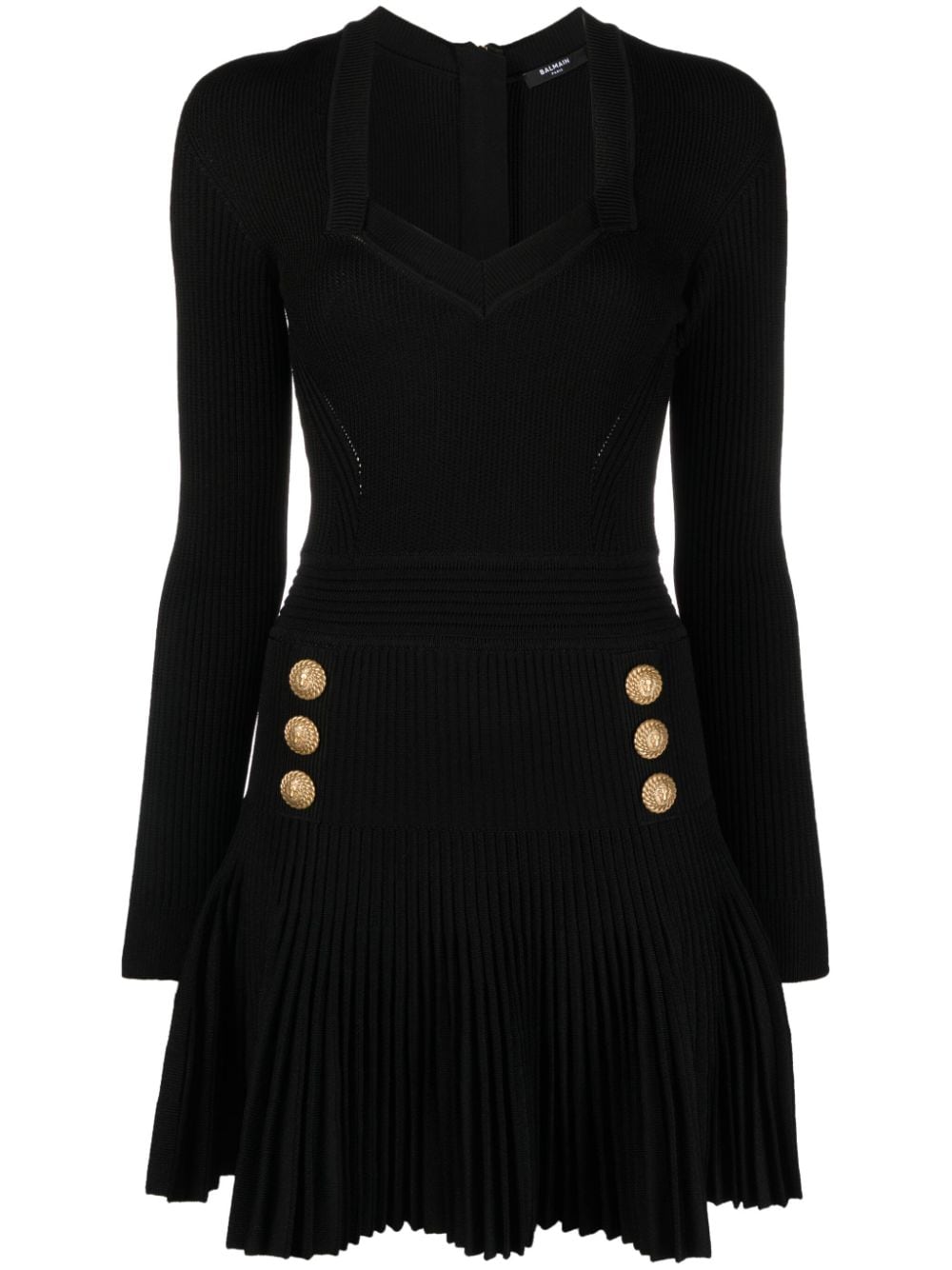 Balmain BALMAIN- Knitted Flared Short Dress