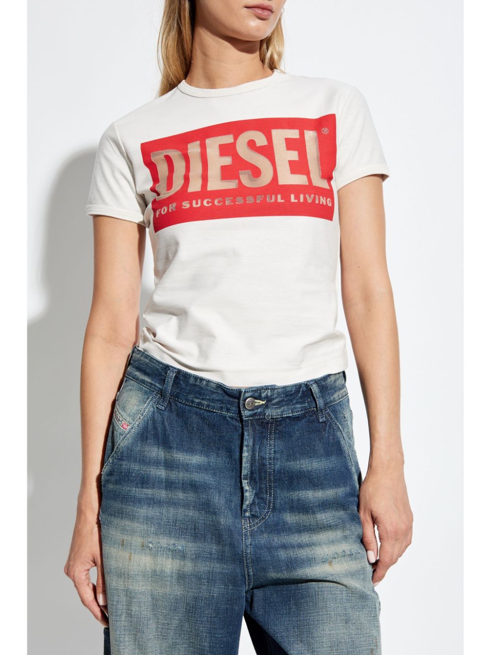 Diesel DIESEL- Logo Cotton T-shirt