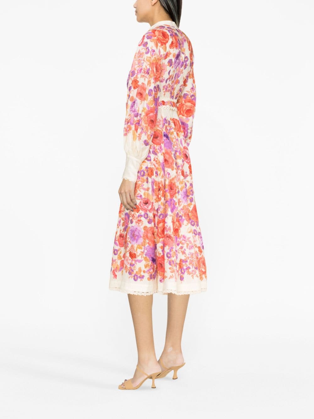 Zimmermann ZIMMERMANN- Floral Print Linen Midi Dress