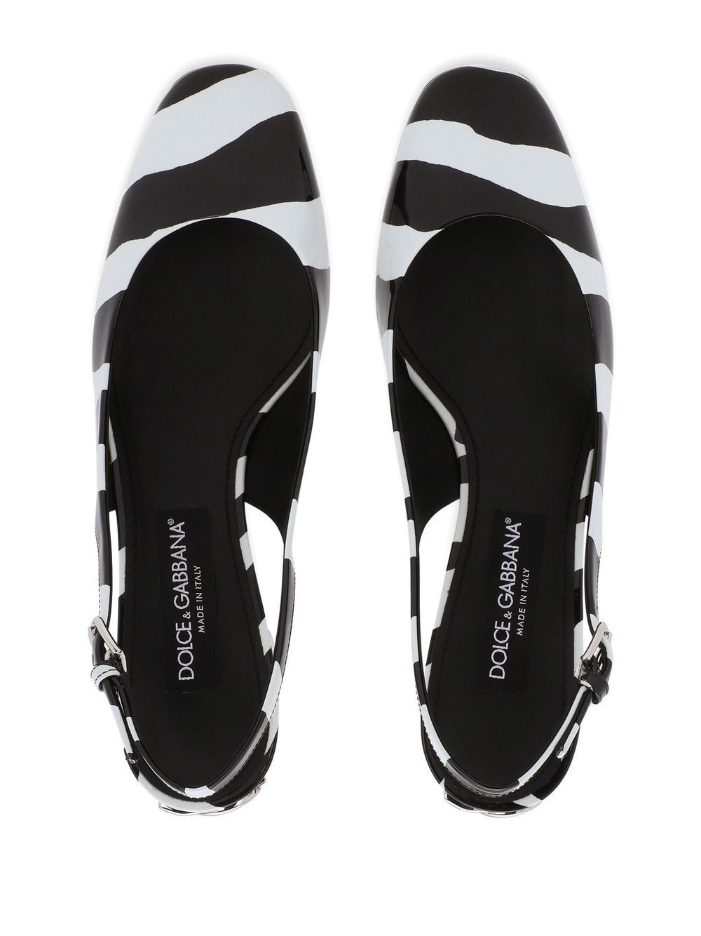 Dolce & Gabbana DOLCE & GABBANA- Zebra Print Patent Leather Slingback Pumps