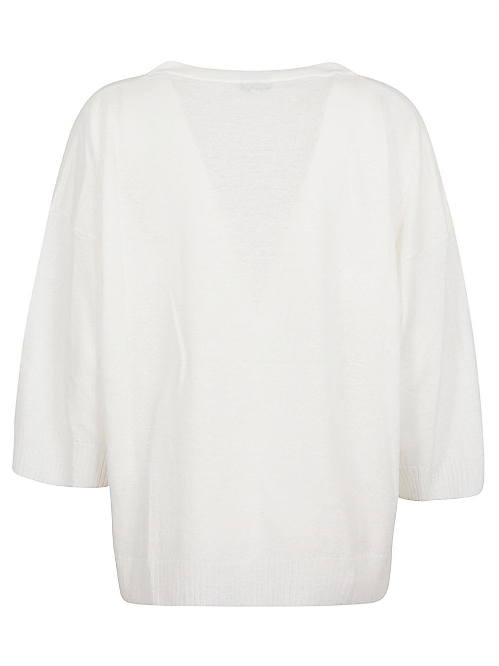 Base BASE- Linen And Cotton Blend Boat Neck Sweater