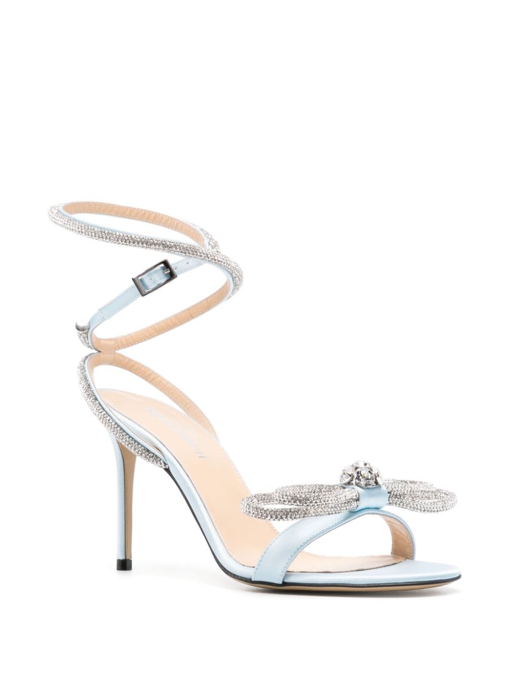 Mach & Mach MACH & MACH- Double Bow Satin High Heel Sandals