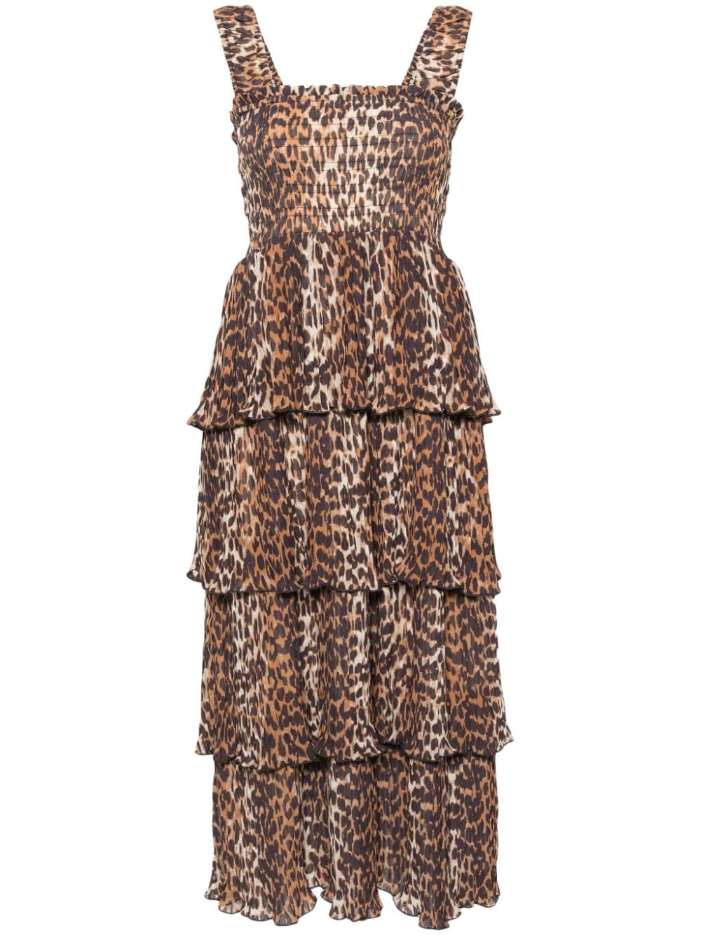 Ganni GANNI- Leopard Print Midi Dress