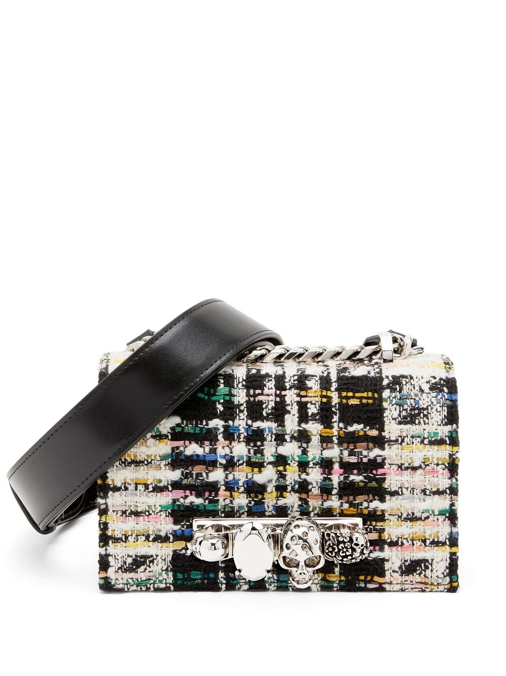 Alexander McQueen ALEXANDER MCQUEEN- Jewelled Satchel Mini Tweed Crossbody Bag