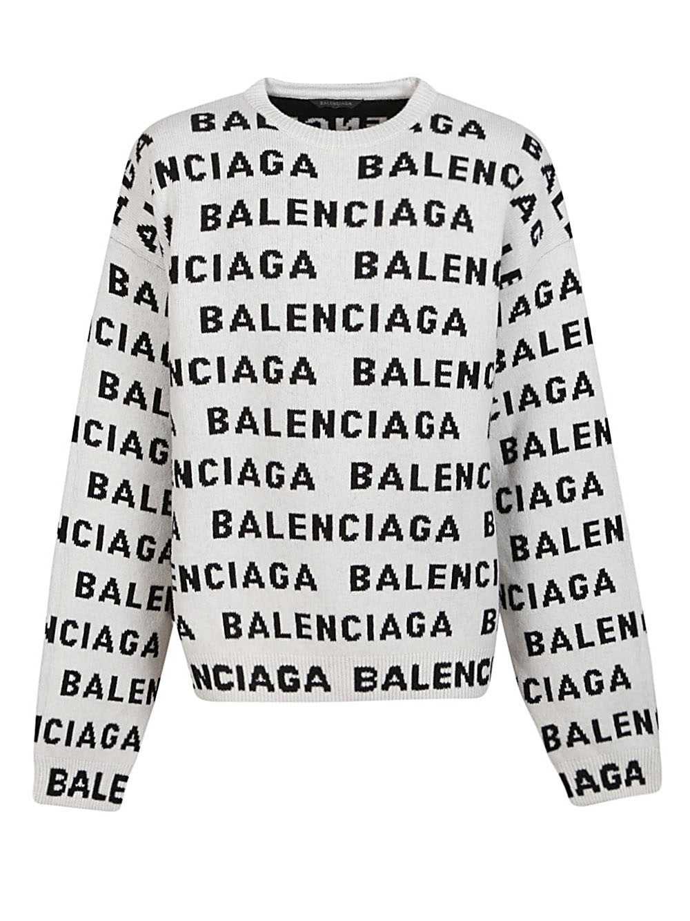 Balenciaga BALENCIAGA- Allover Logo Wool Crewneck Jumper