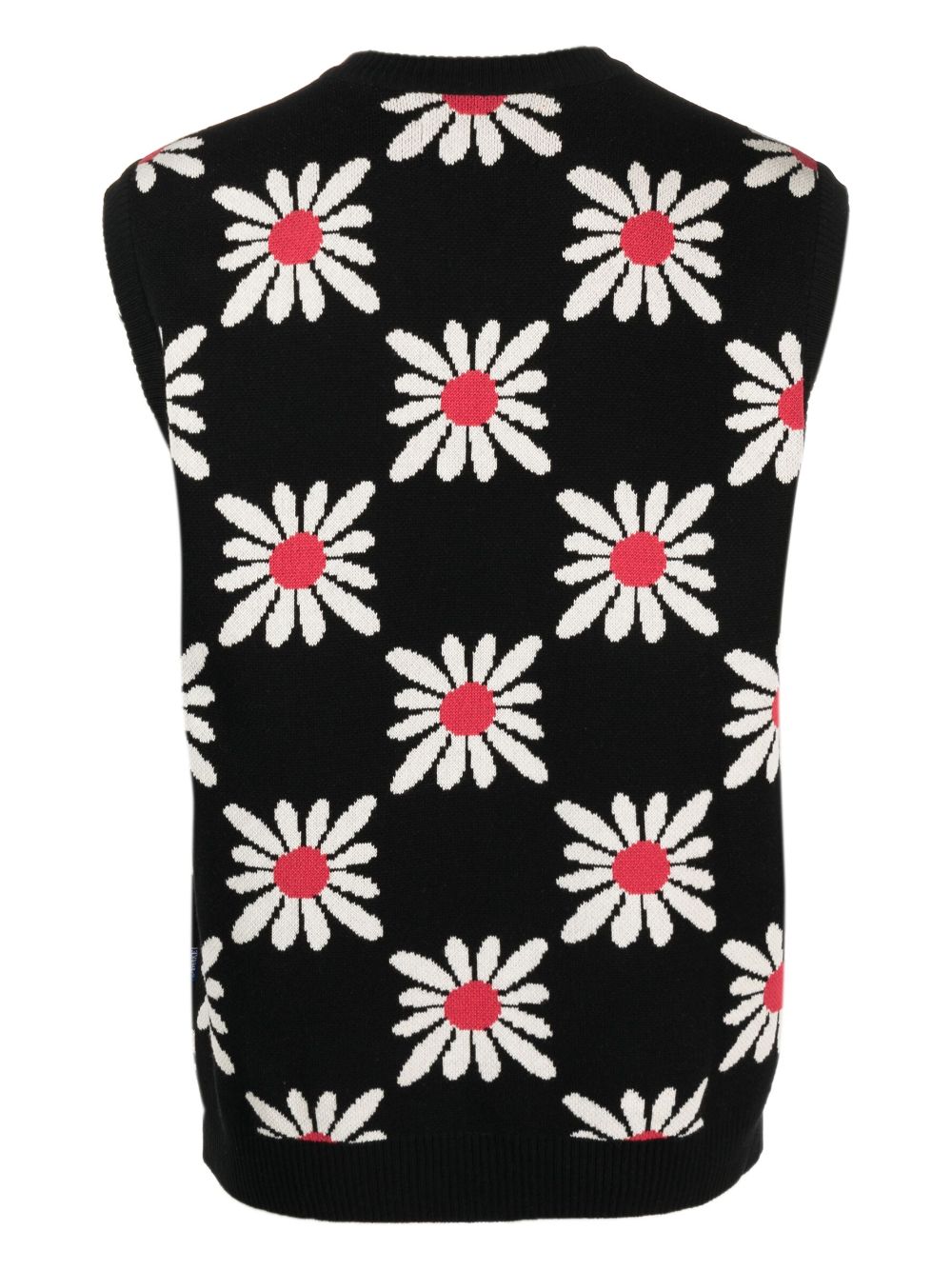 Awake Ny AWAKE NY- Checkered Floral Sweater Vest