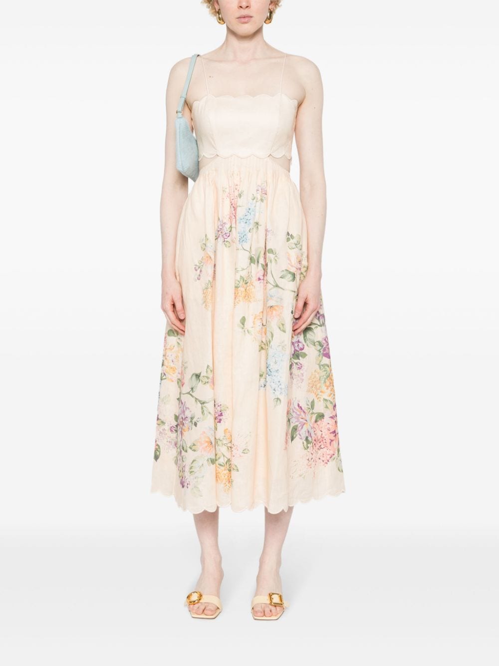 Zimmermann ZIMMERMANN- Floral Print Linen Midi Dress