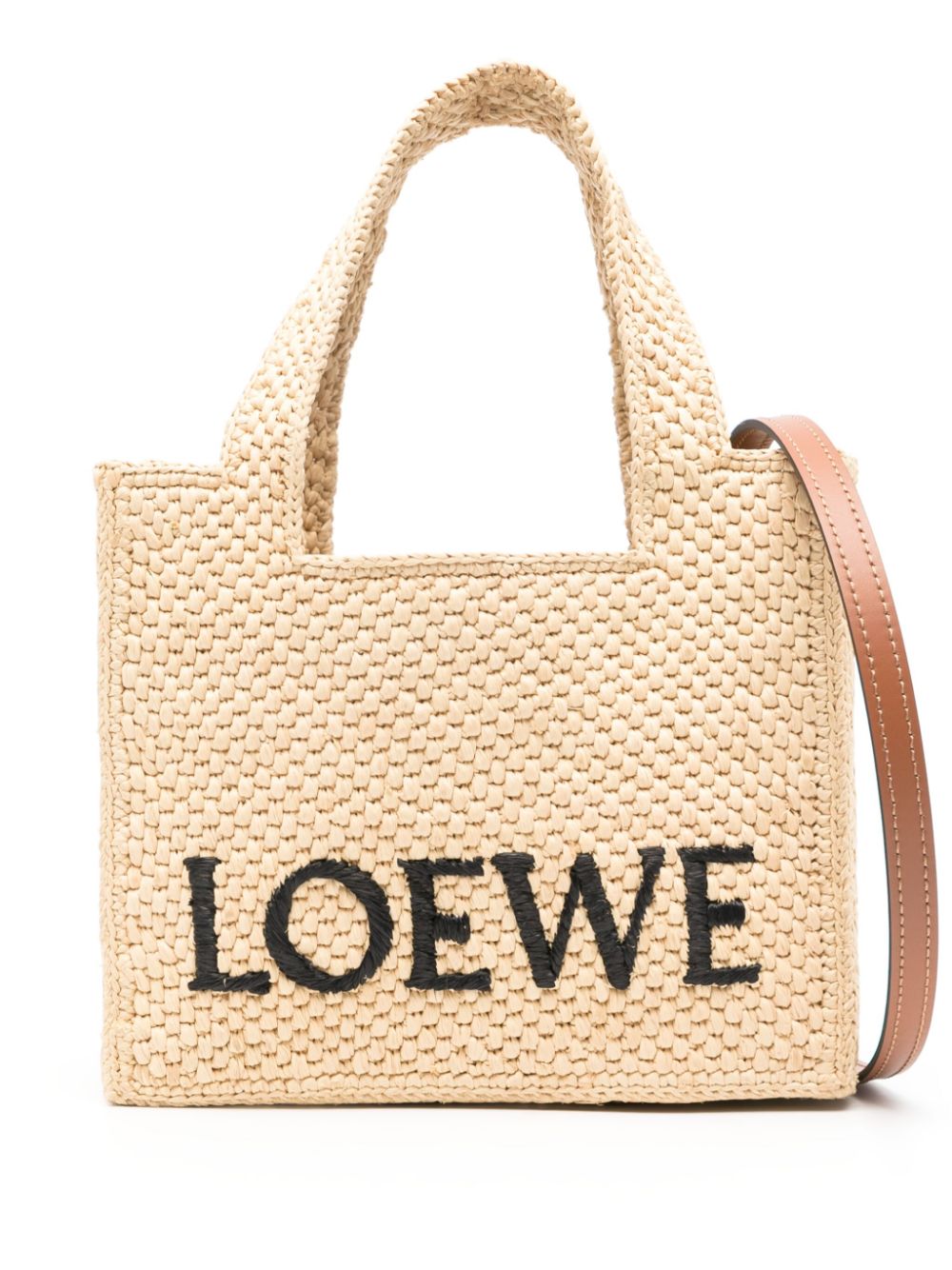 Loewe LOEWE- Loewe Font Raffia Mini Tote Bag