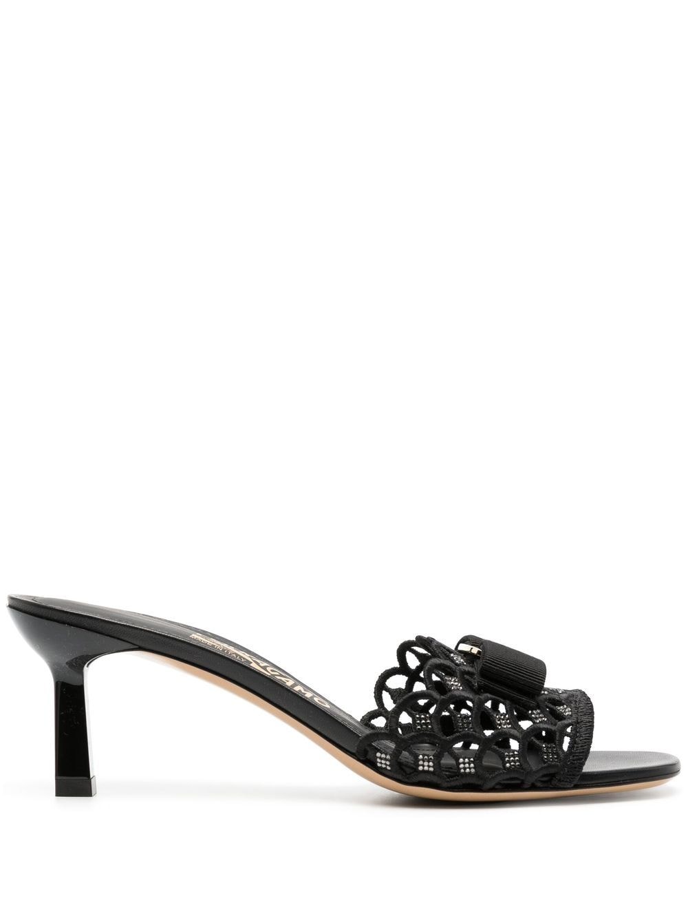 Ferragamo FERRAGAMO- Vara Lace Leather Mules